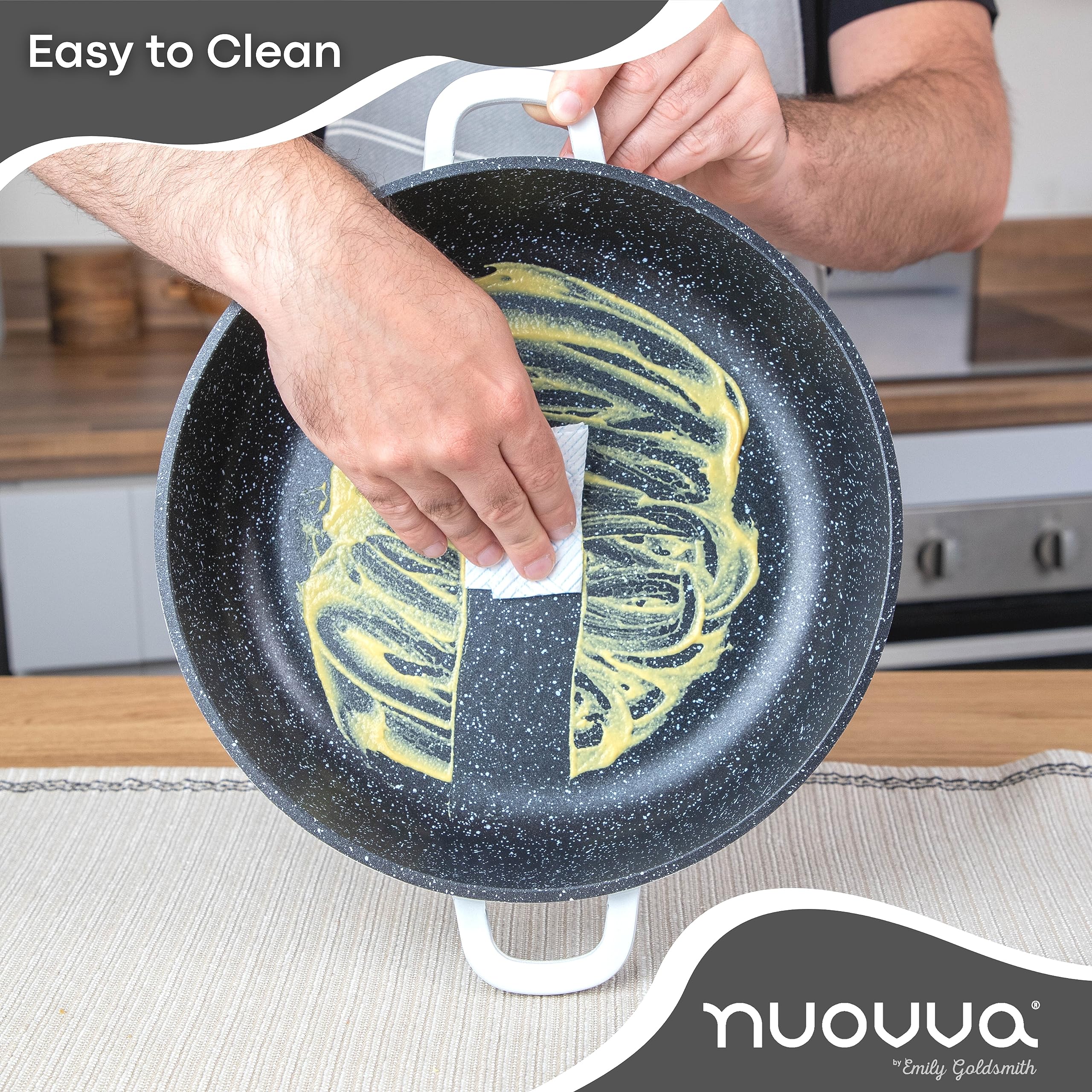 Nuovva 4.6-Quart Cast Aluminum Dutch Oven with Lid - Nonstick Bread Baking Pot, Oven & Stovetop Safe (9.4 Inch, Cream) - Perfect for Sourdough, Stews & Camping Cooking