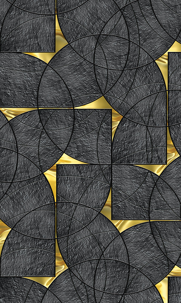 Geometric Texture Digital Mural Wallpaper M9594 - Modern Peel and Stick Wall Decor for Living Room, Bedroom, Office | Easy DIY Home Renovation