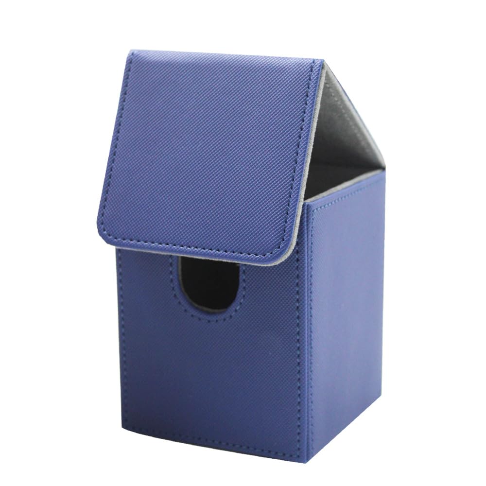 JDSZM Trading Card Storage Box - Holds 100 Collectible Cards - Durable Deck Box Case for MTG, Pokemon & Yugioh - Perfect for Game Nights & Card Collection Organization (Dark Blue)