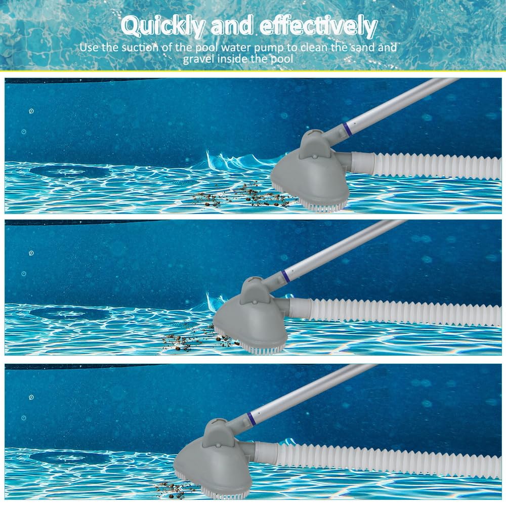 Handheld Pool Vacuum Cleaner with Hose - Ideal for Spas & Small Pools - Sand & Debris Removal