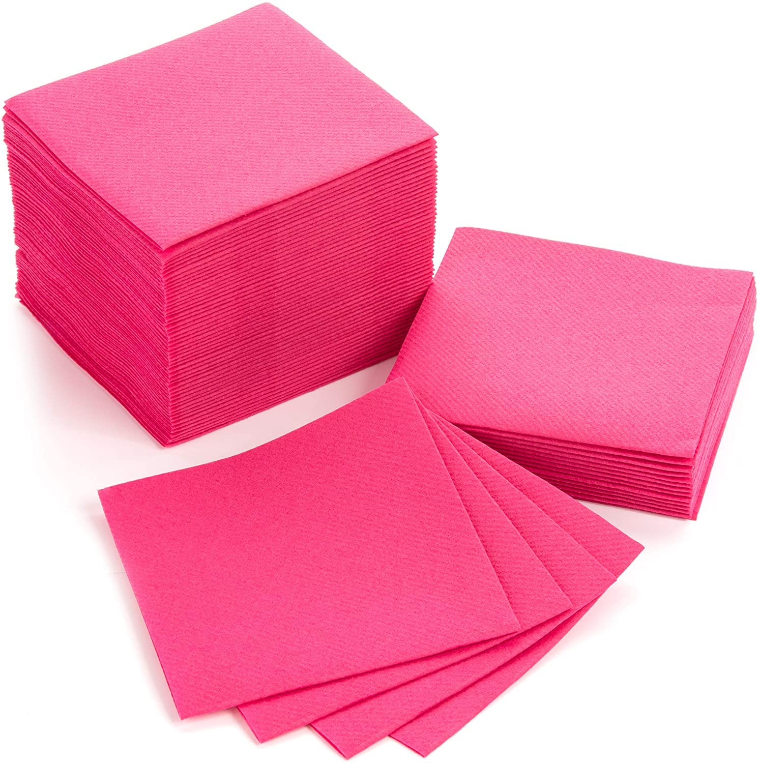 Wanna Party Hot Pink Paper Napkins - 20 Count Disposable Dinner Napkins for Birthday Parties, Weddings & Events