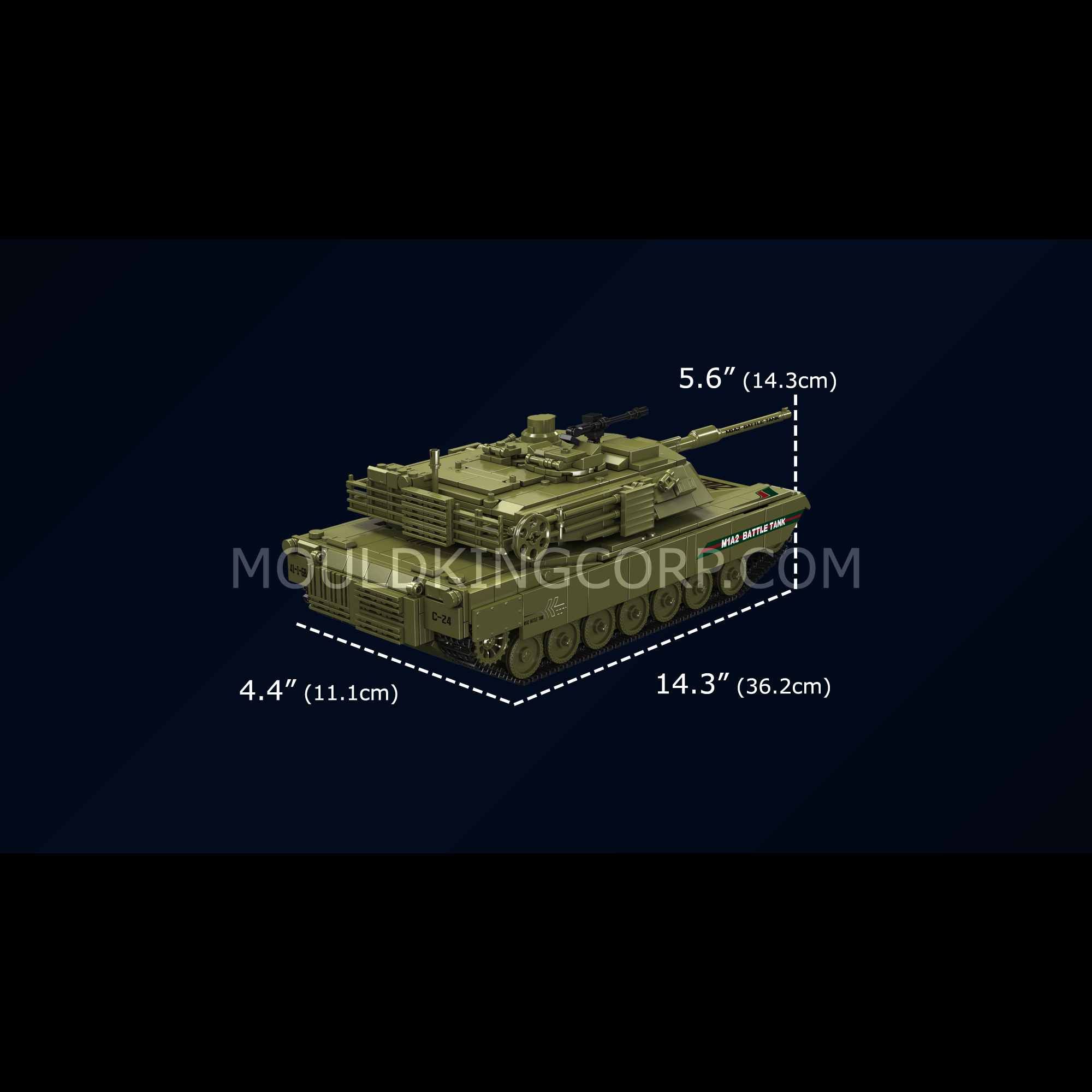 Mould King 20033 MIA2 Main Battle Tank Building Set - 1,168 Pieces Military Model Kit for Adults & Teens | Perfect for Collectors, Display & STEM Education