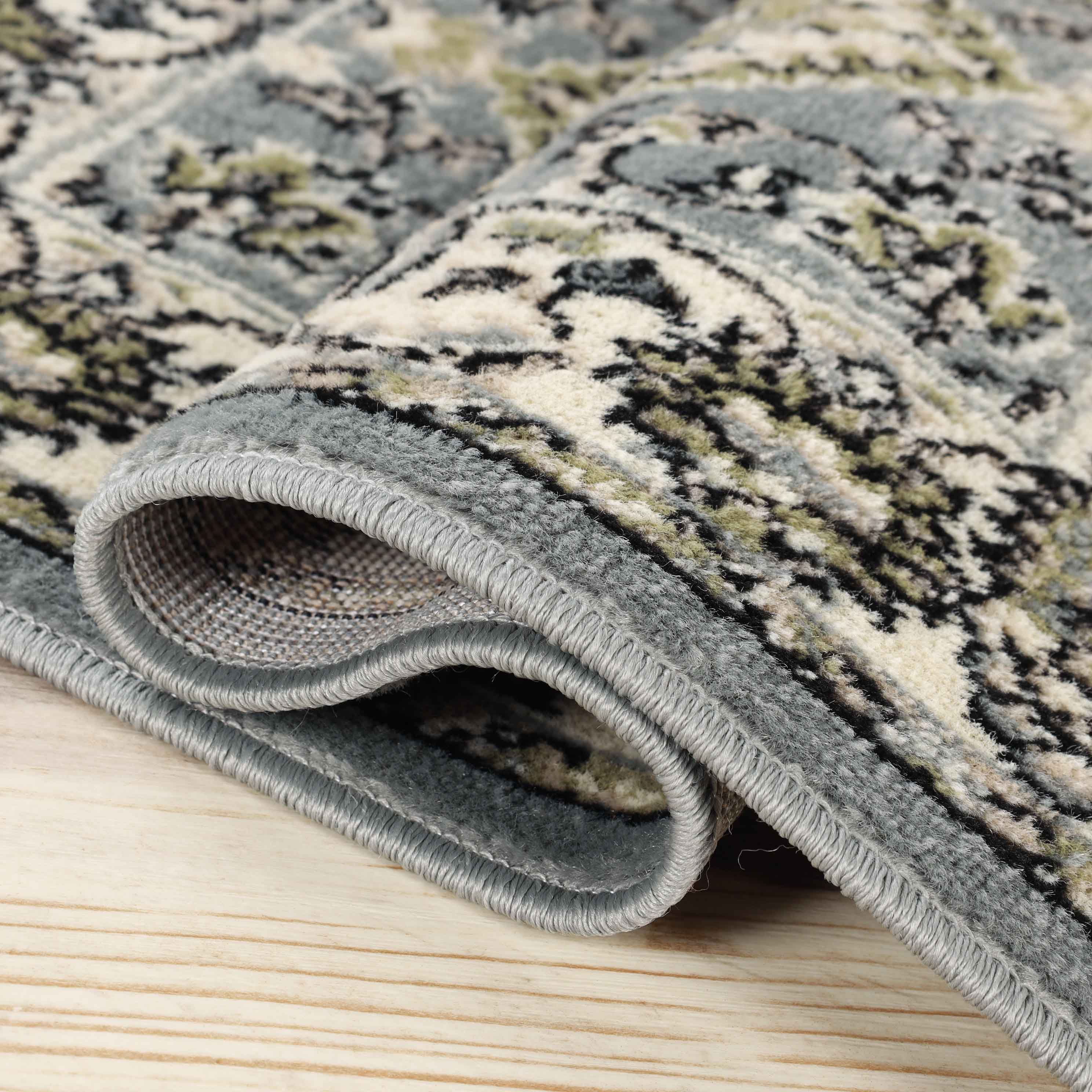 Lille Elegant Floral Indoor Area Rug - Non-Slip Soft Living Room Carpet Runner for Bedroom, Hallway & Entryway Decor