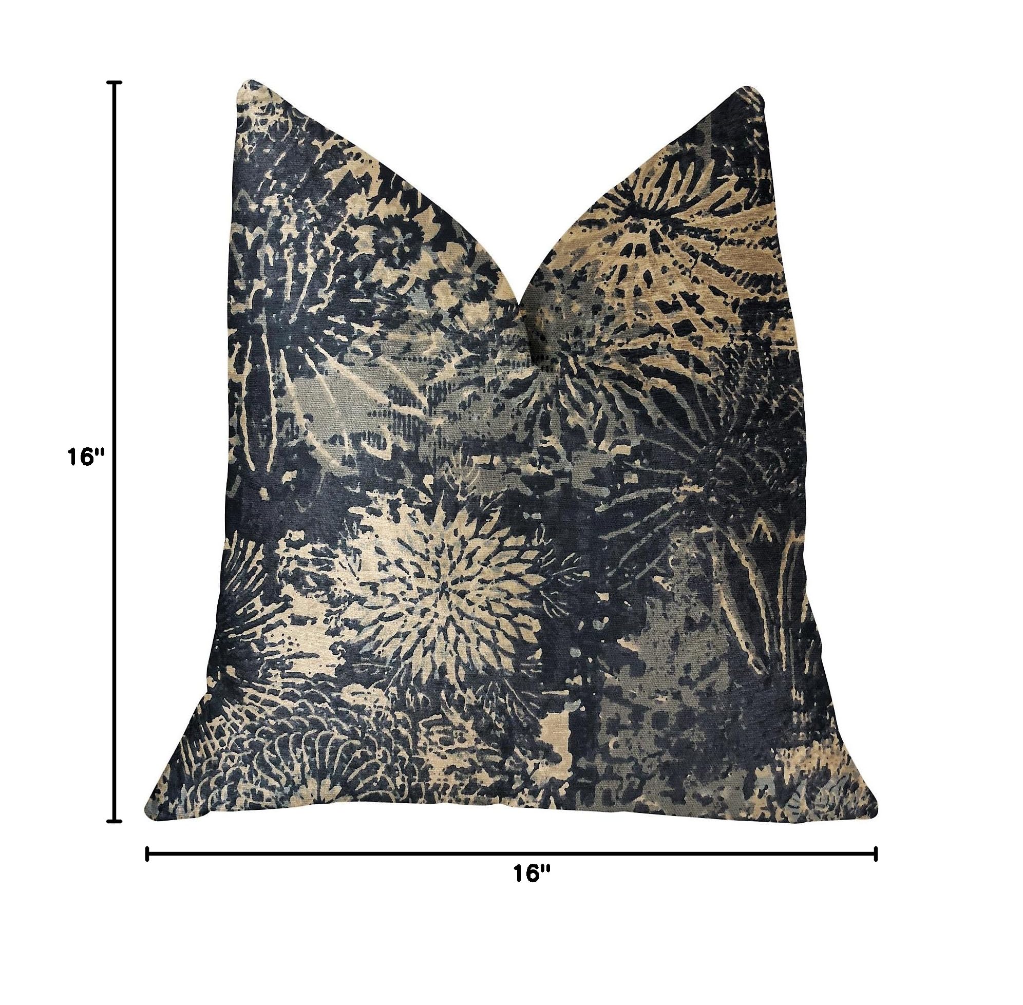 Plutus Lazuli Luxury Throw Pillow 16x16 Inches - Premium Decorative Cushion for Sofa, Bed & Home Decor - Soft Blue Velvet Square Pillow Cover for Living Room, Bedroom & Office