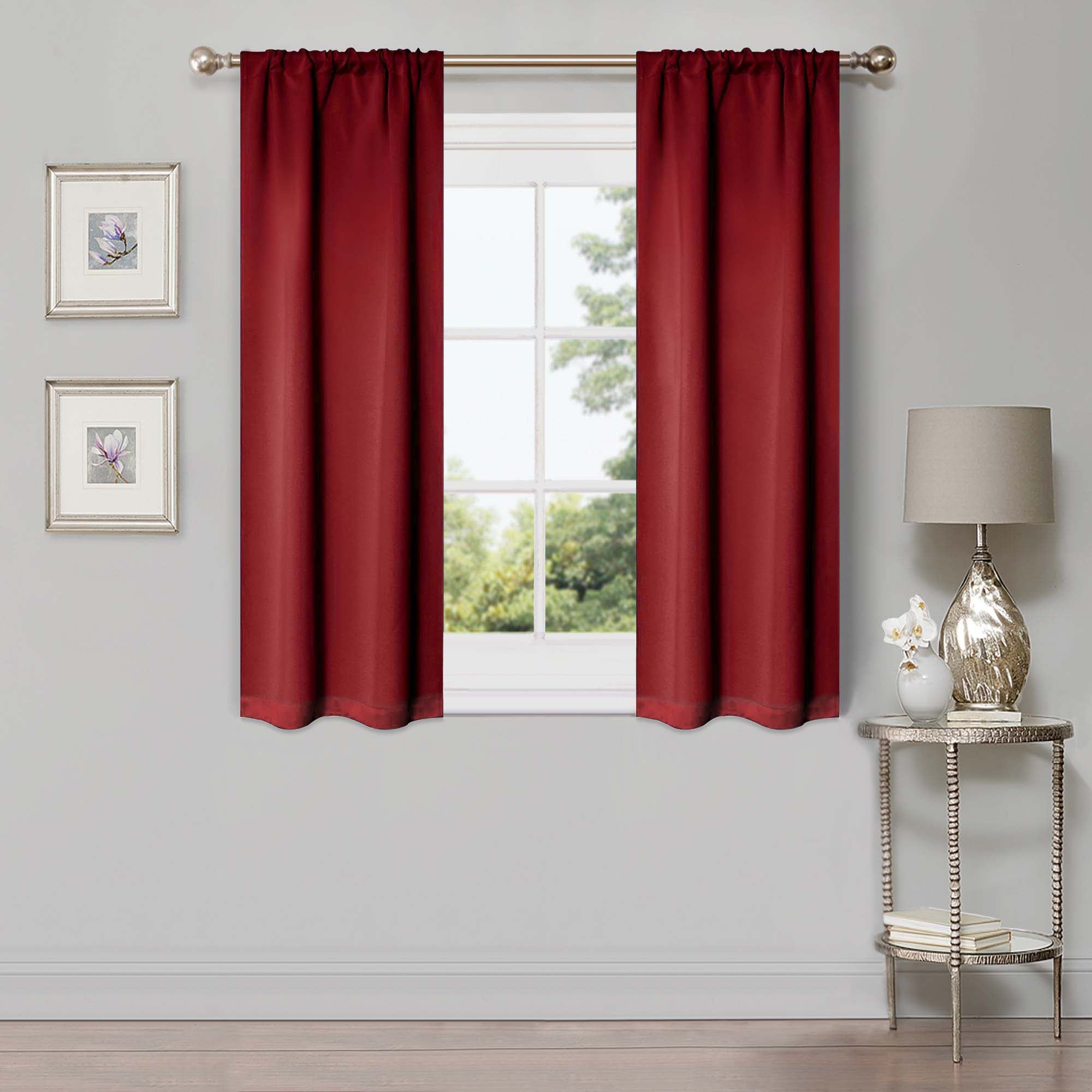 Blackout Curtains Set - Solid Classic Modern Rod Pocket Style for Bedroom & Living Room - Light Blocking & Noise Reducing Window Treatments