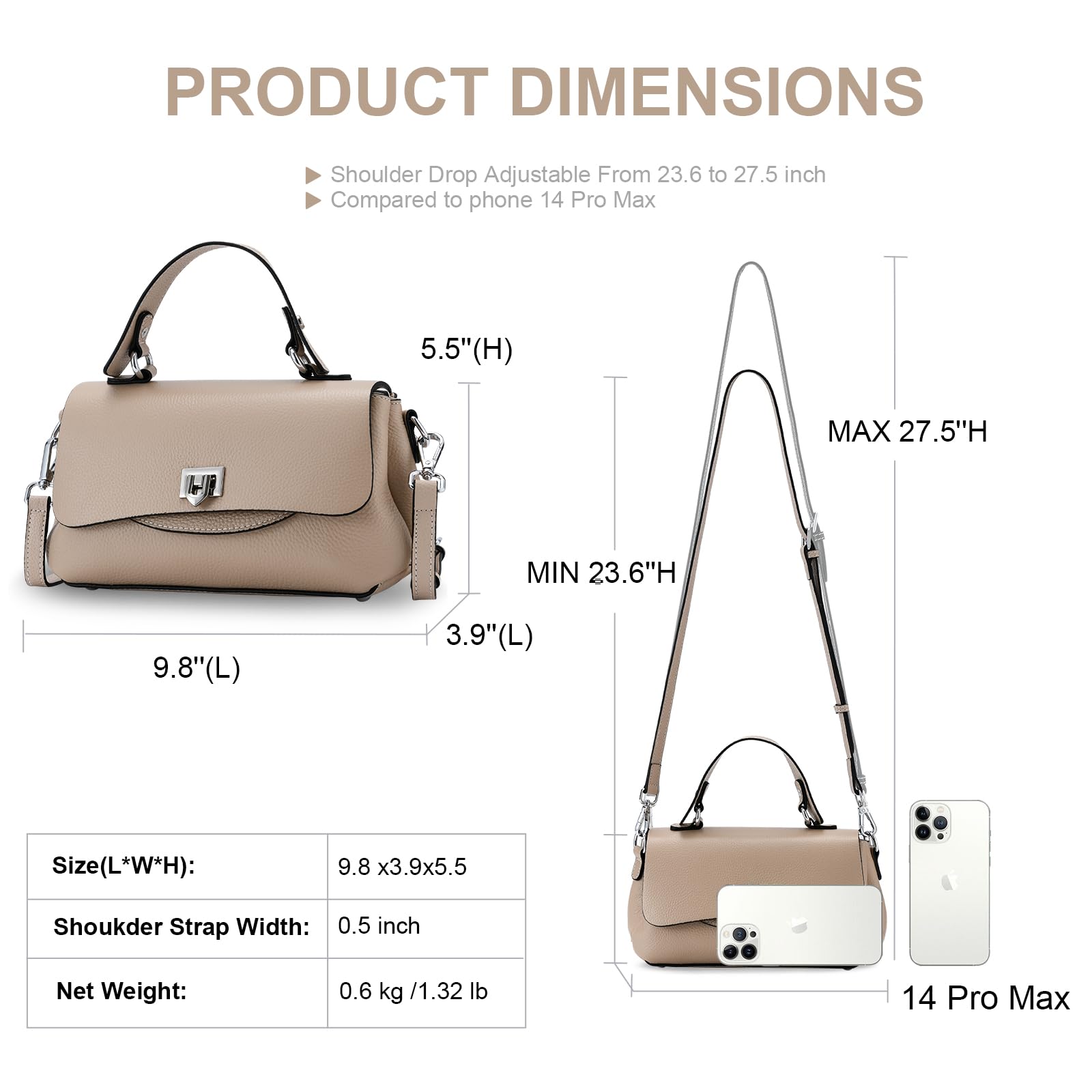 **Yonami Genuine Leather Crossbody Bags for Women - Stylish Small Shoulder Handbags & Designer Purses - Perfect for Everyday Use, Travel, and Casual Outings**
