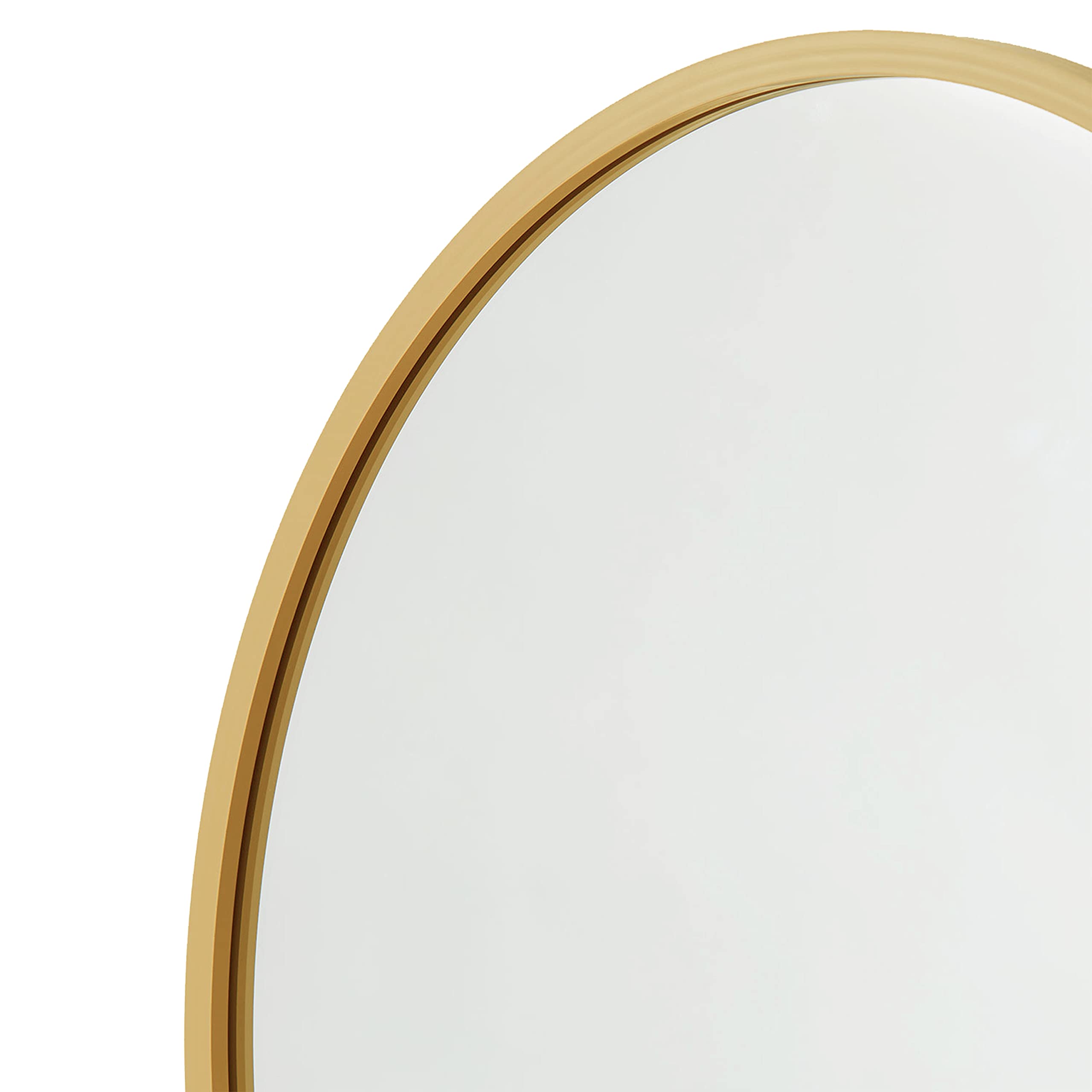 Better Bevel 30x30 Inch Matte Gold Rubber Framed Round Mirror - Bathroom Wall Mirror for Vanity, Dressing Room & Home Decor