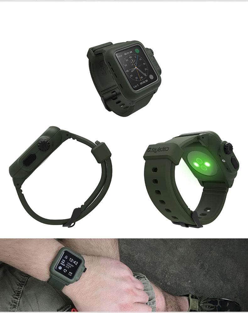 Waterproof Strap Case for Apple Watch Series 6/5/4/3/2/SE (44mm 42mm 40mm) - Durable Protective Cover for Swimming, Running & Outdoor Activities