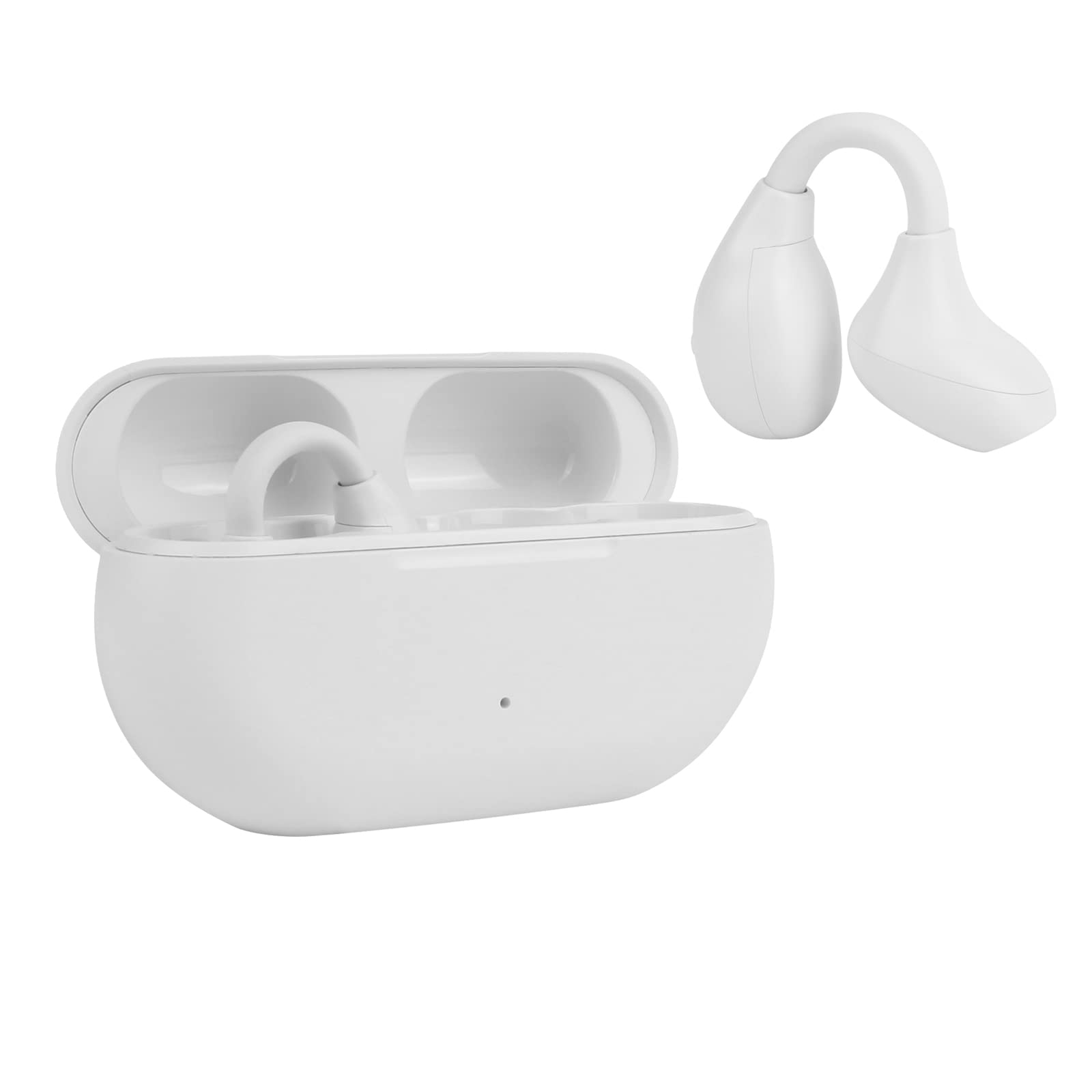 SQRMINI Open Ear Wireless Bluetooth Headphones - Clip On Sports Earbuds with 30H Playtime, Comfortable for Cycling, Running, Driving & Walking (White) - Perfect for Outdoor Activities, Workouts & Commuting