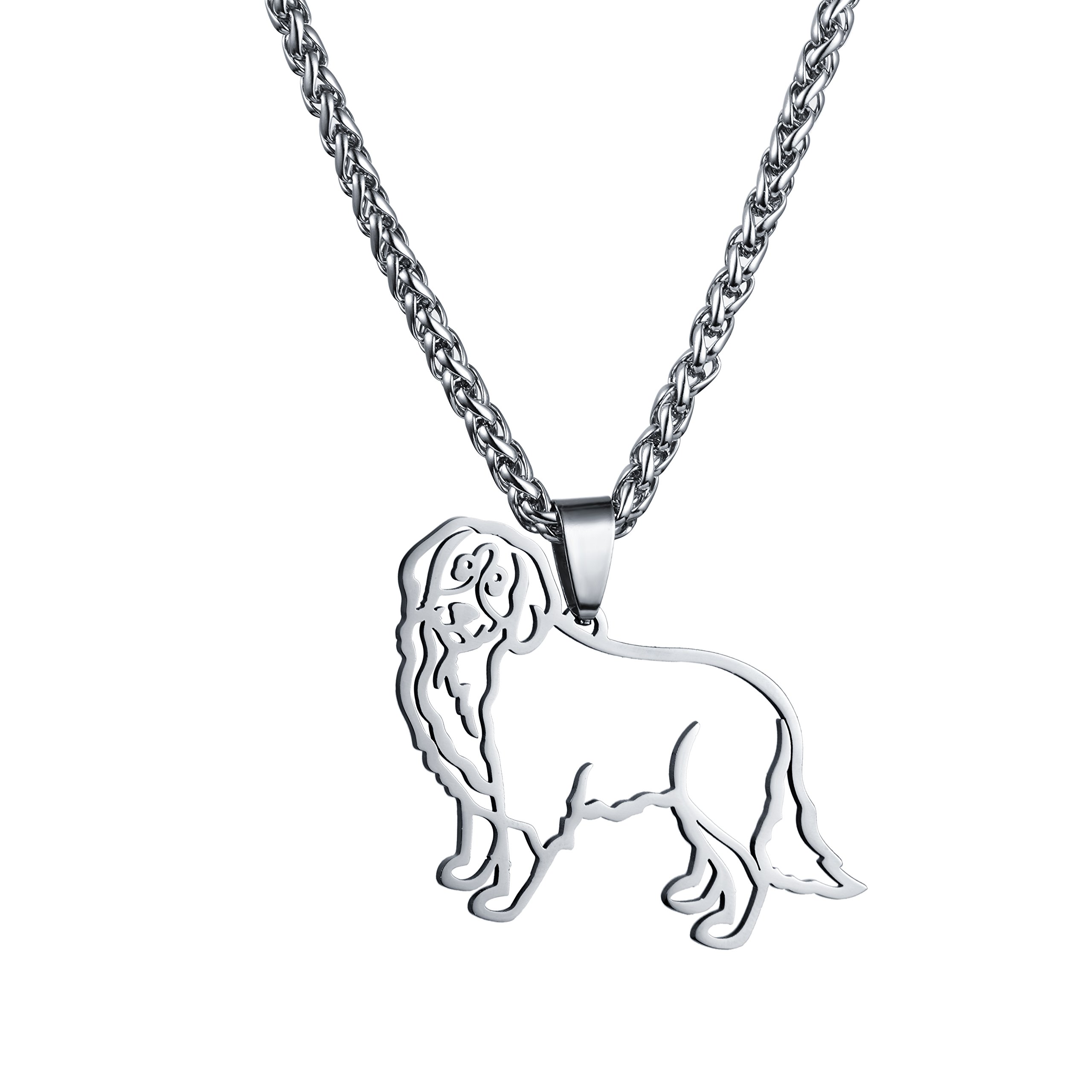 Stainless Steel Bernese Mountain Dog Outline Pet ID Tag - Engraved Collar Charm Pendant for Dogs - Perfect for Pet Identification, Gifts & Daily Walks