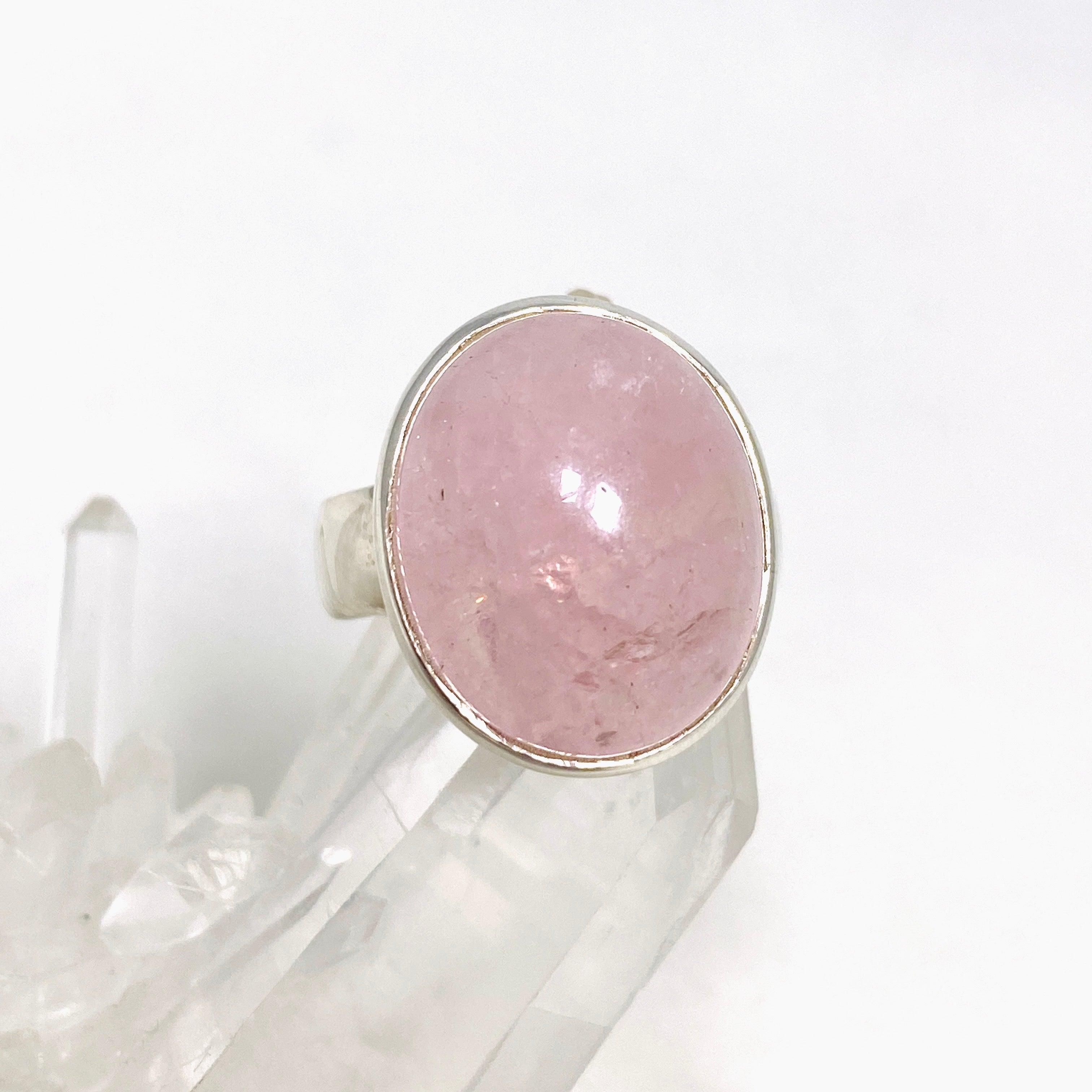 Morganite Oval Ring Size 9 - 14K Rose Gold Engagement Ring for Women, Wedding Band, Anniversary Gift - Perfect for Proposals, Bridal Jewelry & Special Occasions