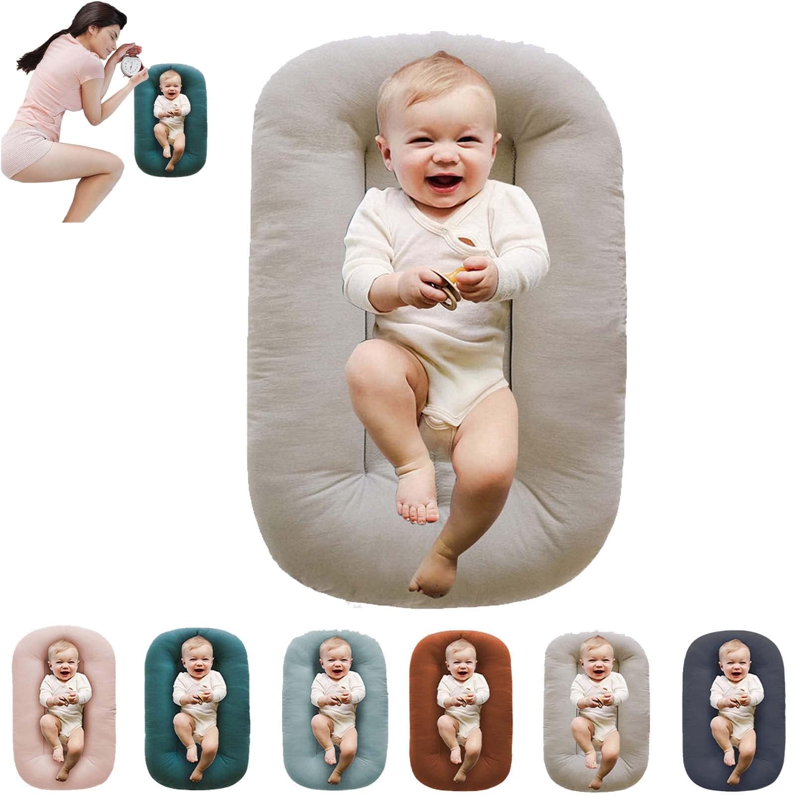 Baby Lounger Pillow for Newborns 0-12 Months - Soft Infant Nest Lounger for Safe Sleeping & Playtime (British Apricot) | Perfect for Nursery, Travel & Tummy Time
