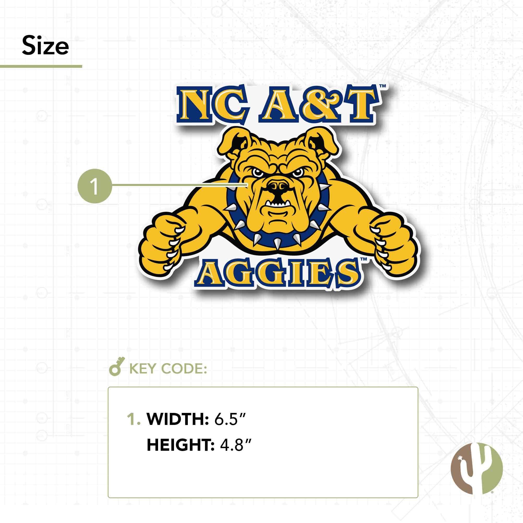 Desert Cactus NC A&T State University HBCU Aggies Vinyl Decal Sticker - Laptop, Water Bottle, Car, Scrapbook Decor - Perfect for School Spirit, Gifts & College Pride Accessories