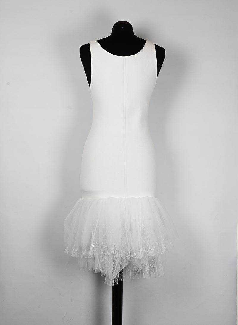 Elegant White Tulle Dress Size 40 - Perfect for Weddings, Parties & Special Occasions