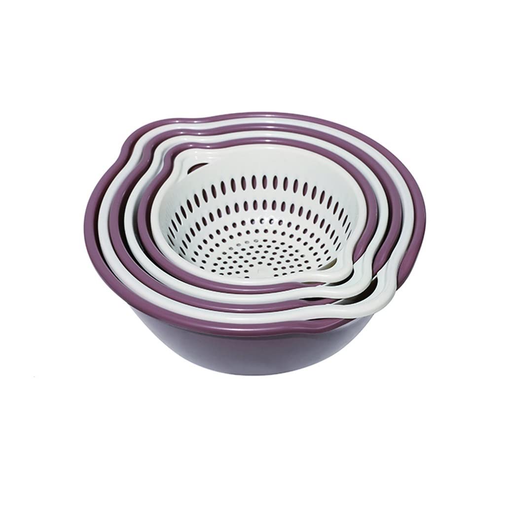 Stainless Steel Vegetable Filter Basket - Double Layer Kitchen Colander for Draining Fruits & Vegetables - Creative Round Resin Food Strainer (11cm, Blue) - Perfect for Washing, Draining & Serving Fresh Produce
