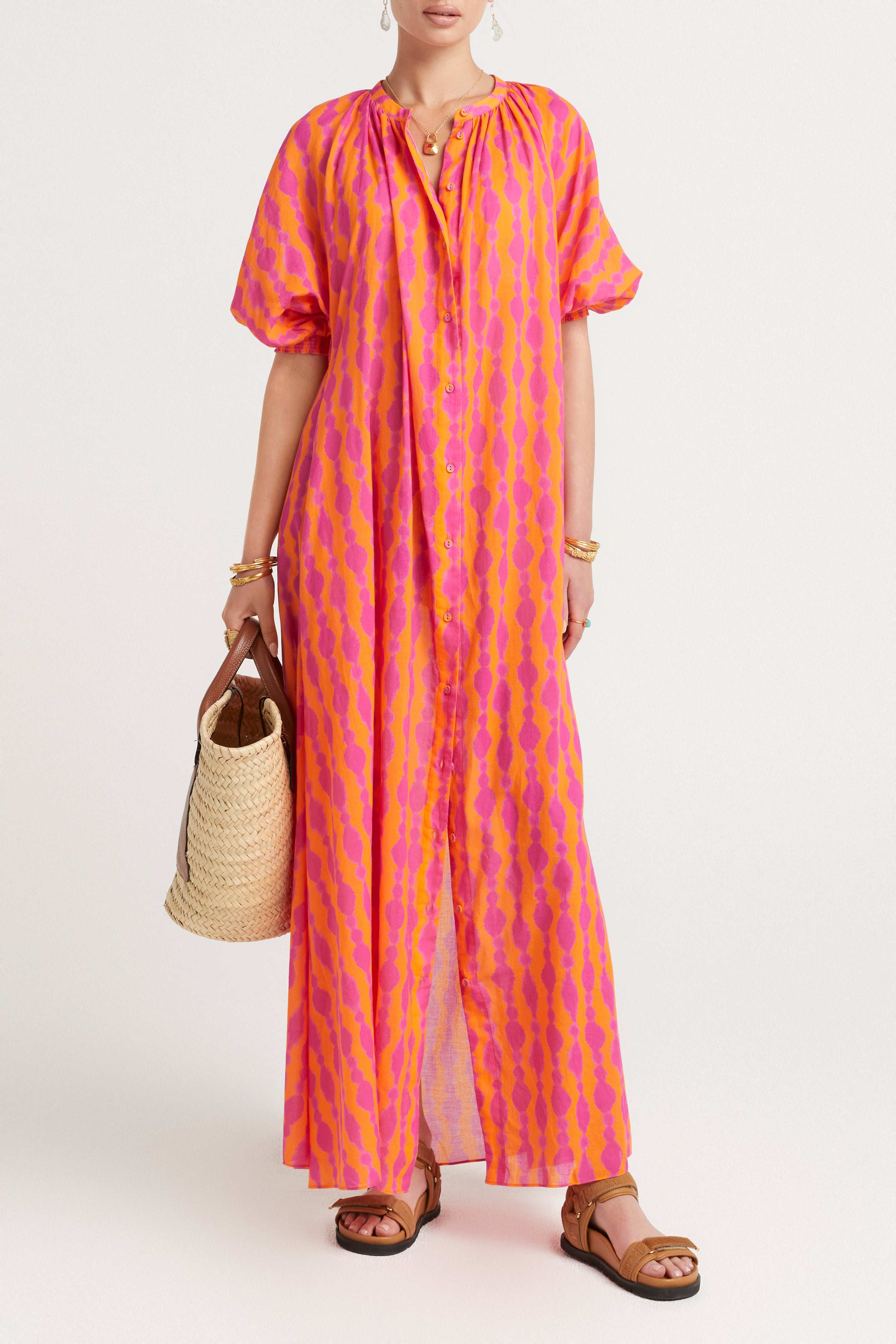 Husk Clio Kaftan - Stylish Printed Boho Maxi Dress for Women | Perfect for Beach Vacation, Summer Outfits & Boho Fashion