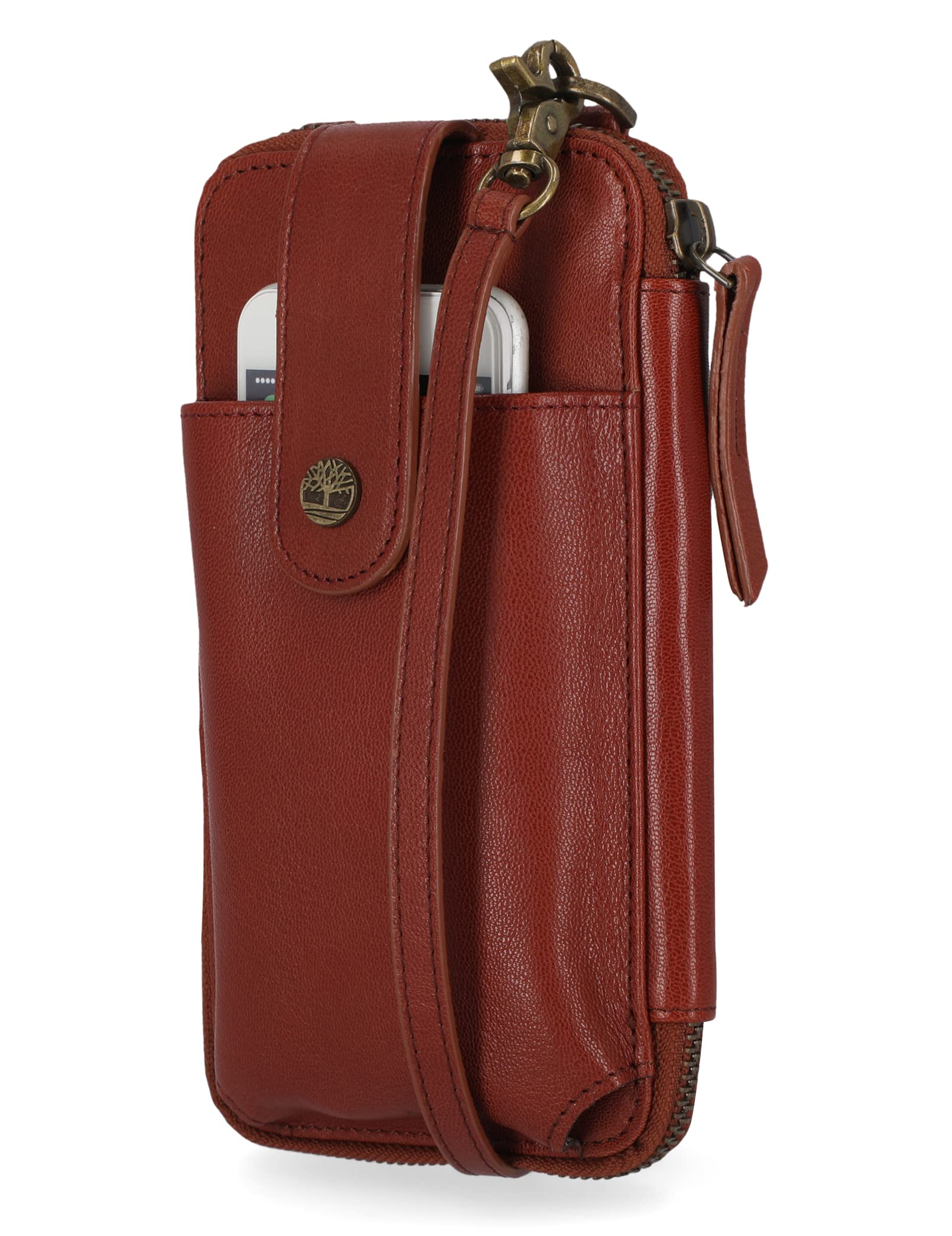 Timberland RFID Blocking Leather Crossbody Phone Wallet Bag for Men & Women - Secure Travel & Everyday Use