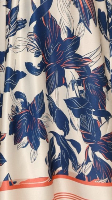 Hadas Maxi Dress - Blue and White Floral Print Summer Beach Dress for Women | Boho Chic Vacation Outfit
