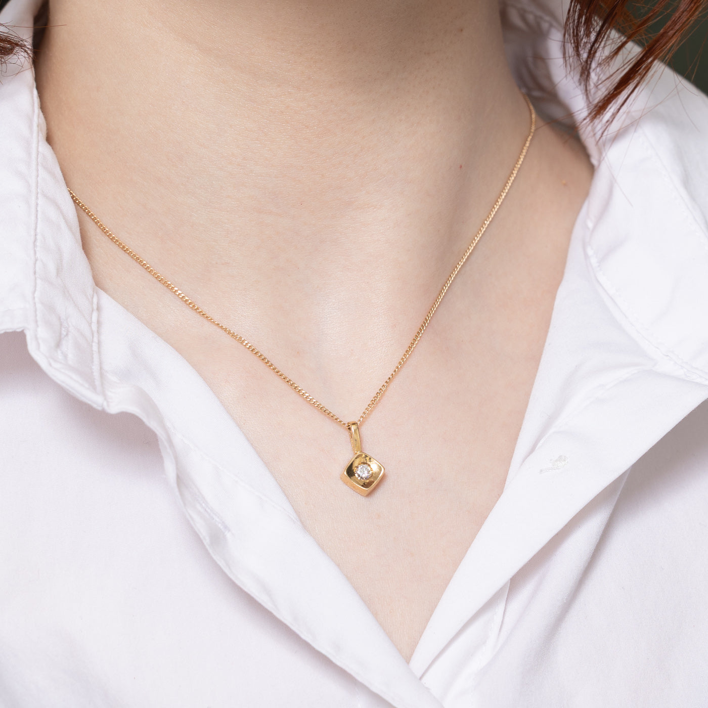 0.16ct Solitaire Diamond Pendant Necklace - 14K White Gold Dainty Jewelry for Women - Perfect for Anniversary, Valentine's Day & Everyday Elegance