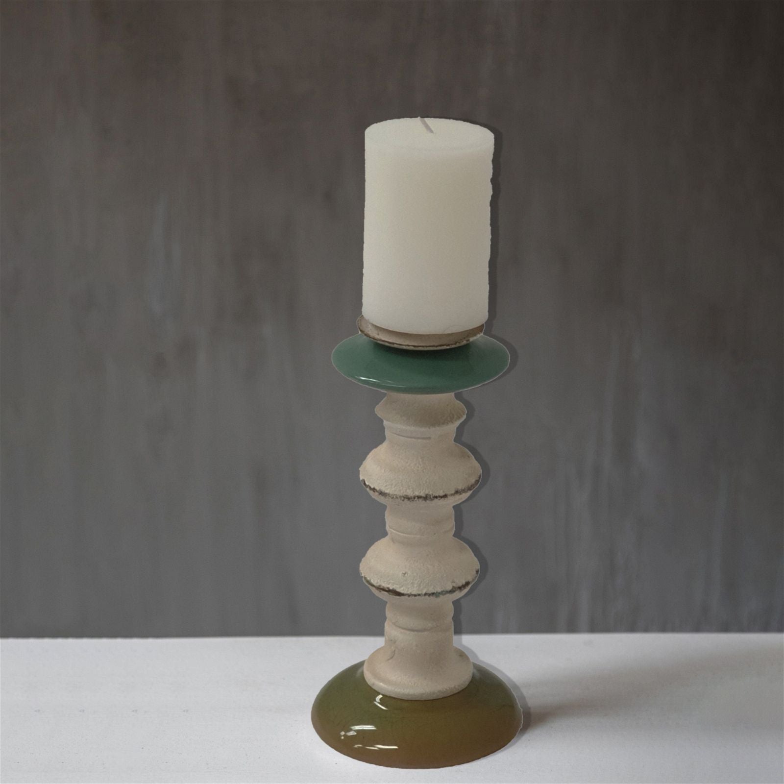 Vintage Green Base Candle Holder by Urban Style - Elegant Home Decor for Dining Table, Wedding Centerpiece & Romantic Ambiance