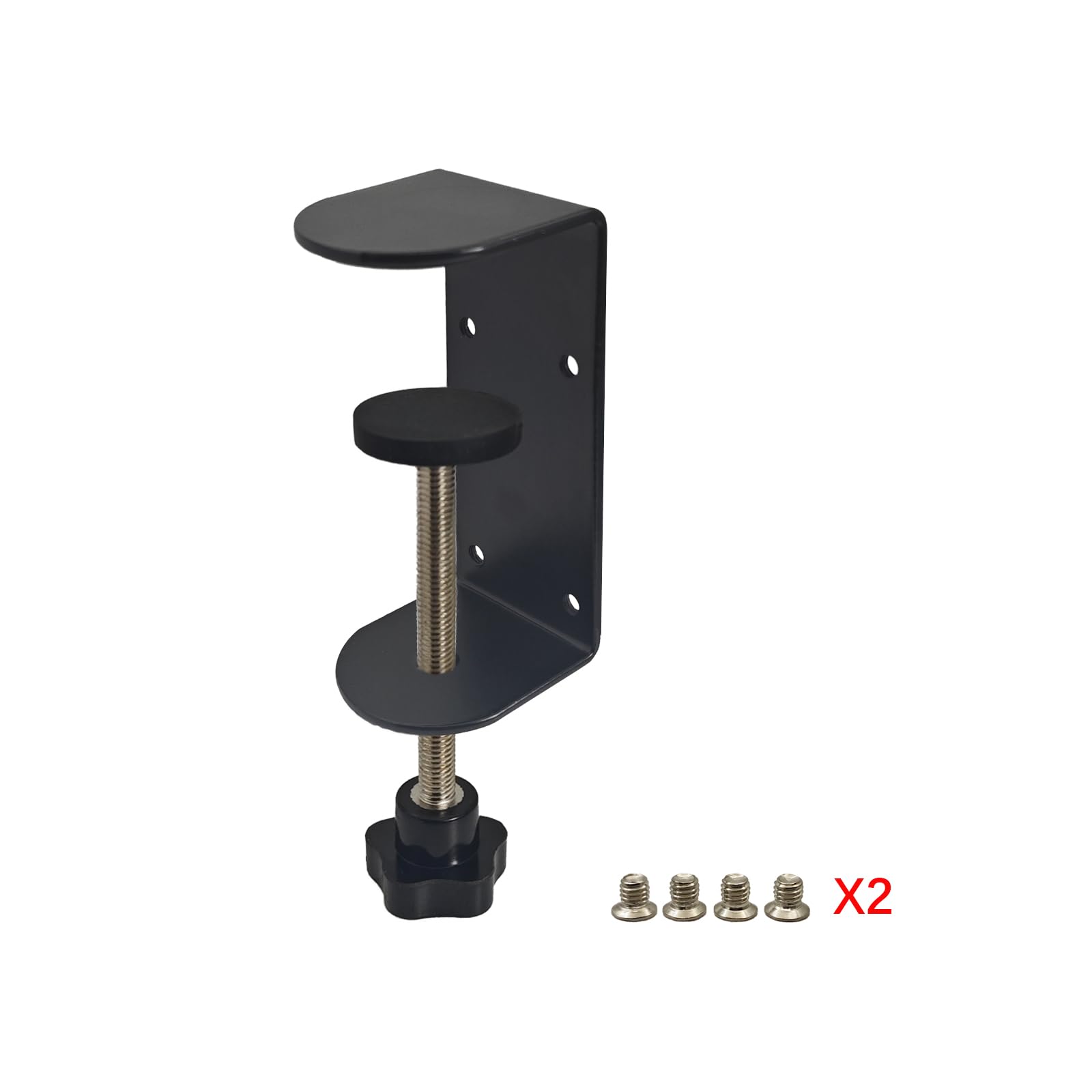 3 Inch Heavy Duty C-Clamp with 4 Holes - 2 Pack Adjustable Desk Clamps (0.35
