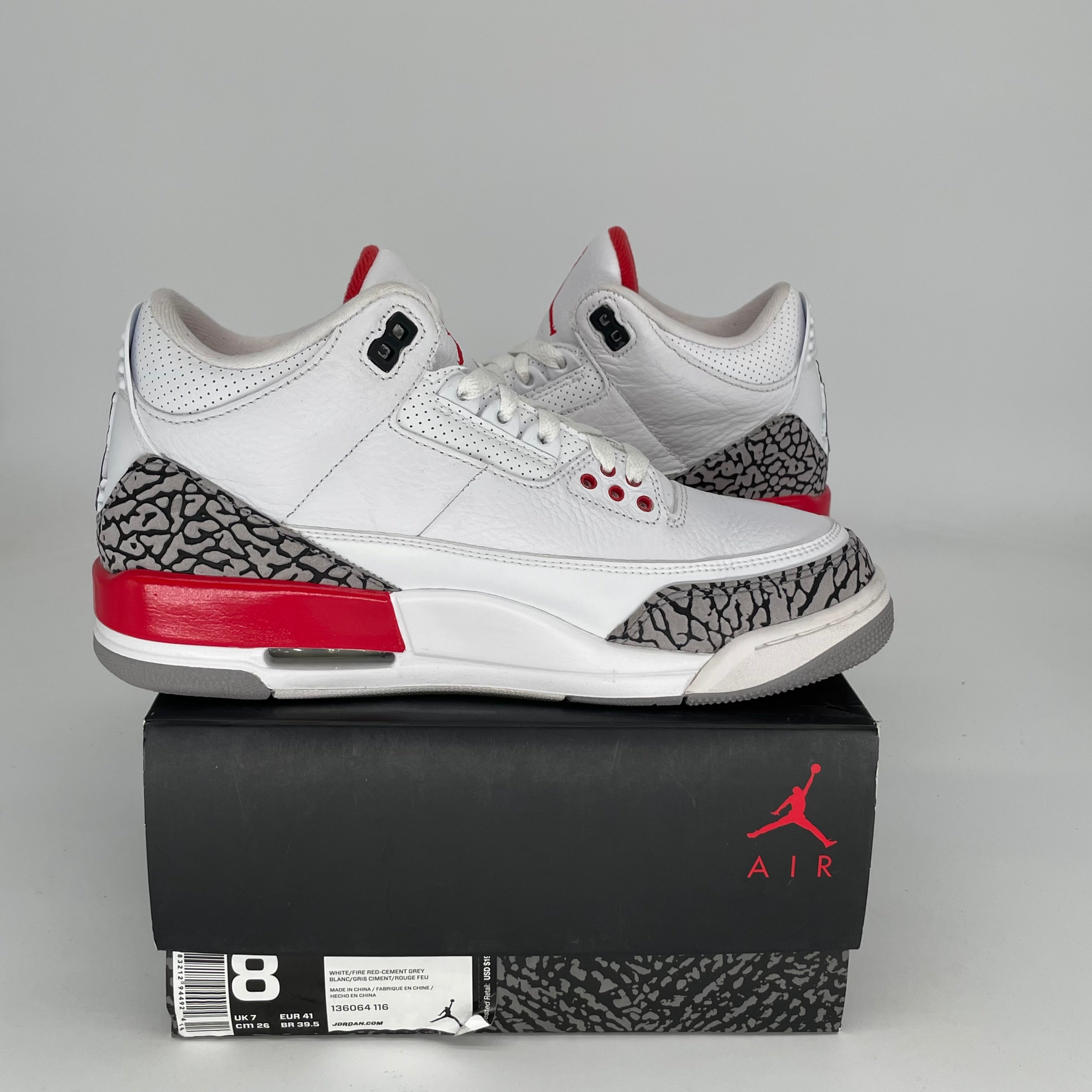 Original Air Jordan 3 Retro 'Hall of Fame' Sneakers - Men's Size 8 (Style Code: 136064-116) - Perfect for Basketball, Streetwear & Sneaker Collectors