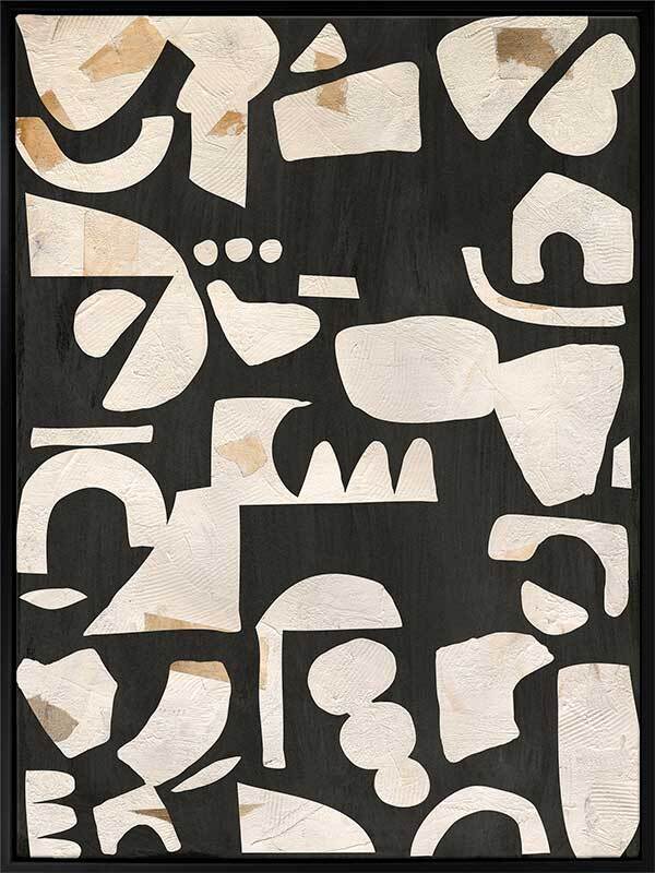 Asymmetrical Black Canvas Art Print - Modern Abstract Wall Decor for Living Room, Bedroom & Office
