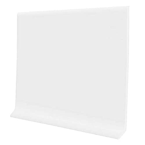 PRO FLEX White Vinyl Wall Base 6 inch X 80 ft - Super Strong Peel & Stick Adhesive Back - Flexible Self Stick Vinyl Wall Trim - Easy Install Vinyl Floor Base with Toe Kick - Perfect for Home, Office & Commercial Spaces
