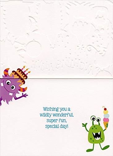 Funny Birthday Monsters Greeting Card for Kids - Perfect for Birthday Parties & Celebrations
