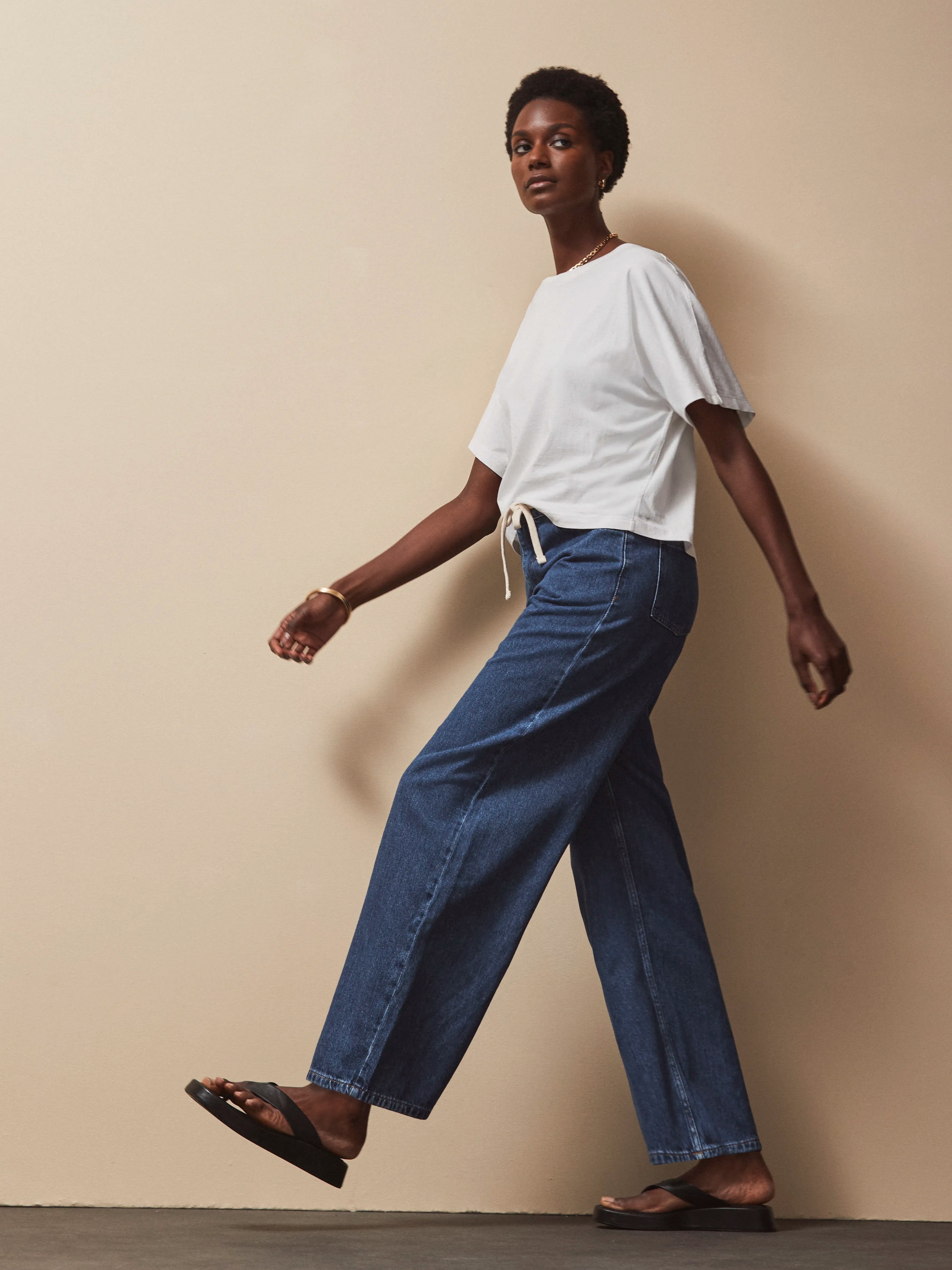 Stylish Blue Drawstring Waist Jeans for Women - Comfortable Stretch Denim Pants with Adjustable Belt - Perfect for Casual Wear, Street Style & Everyday Outfits