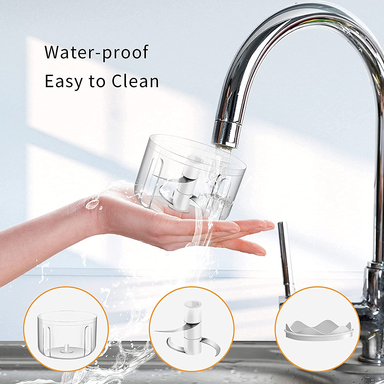 Electric Mini Garlic Chopper & Food Processor - Portable Cordless USB Rechargeable Vegetable Chopper, Meat Grinder for Garlic, Ginger, Chili, Fruits, Baby Food - 250ml White Kitchen Gadget for Home Cooking, Meal Prep & Camping