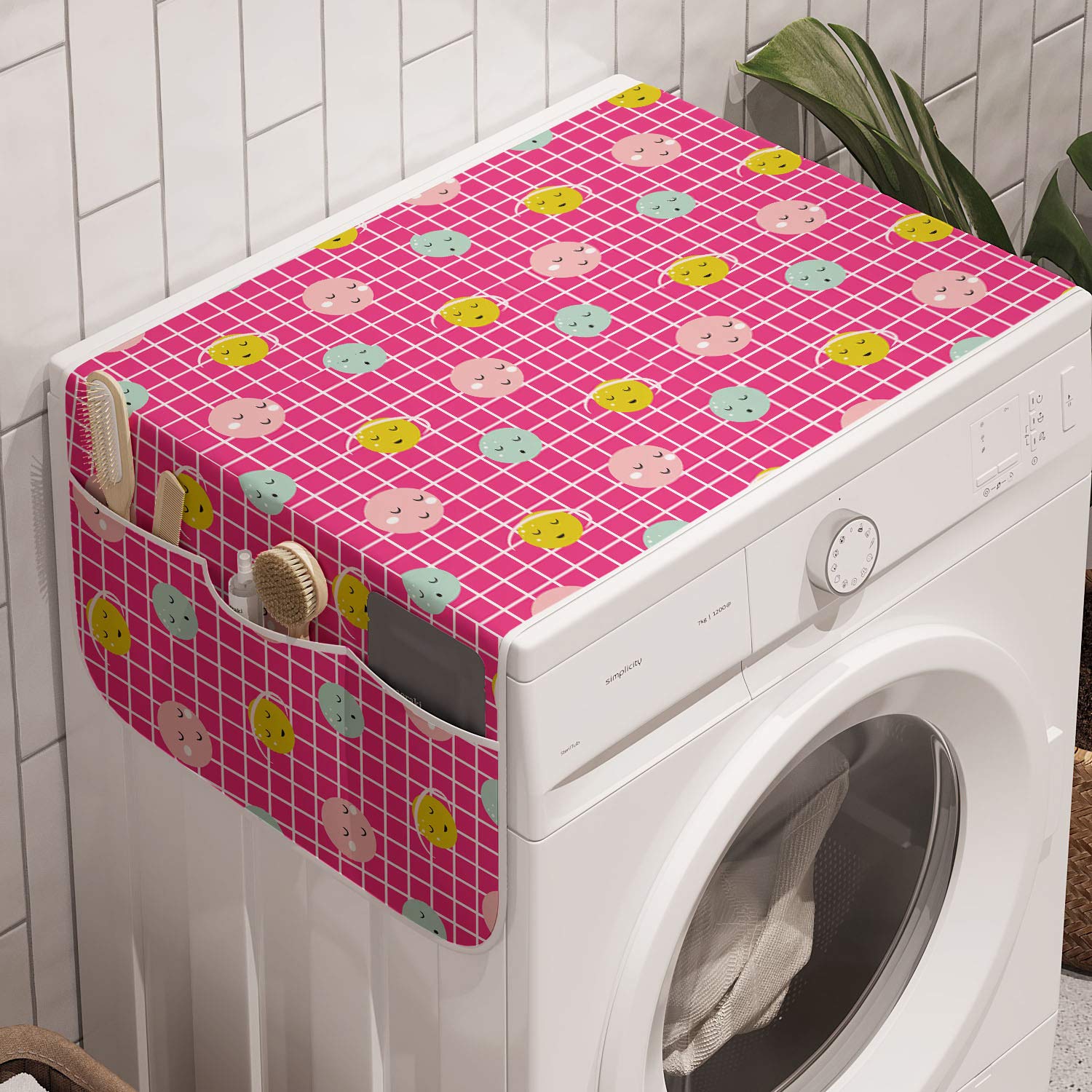 Ambesonne Anti-Slip Washing Machine Cover Organizer - 47