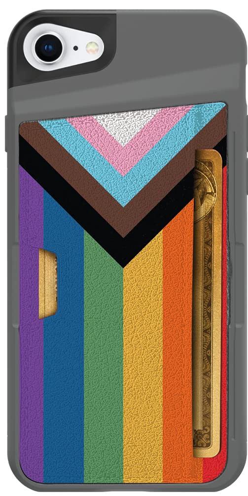 Smartish Progress iPhone SE Wallet Case - Slim Protective Credit Card Holder with Kickstand | Drop Tested Hidden Card Slot | Compatible with Apple iPhone SE/8/7 | Perfect for Everyday Use, Travel & Hands-Free Viewing
