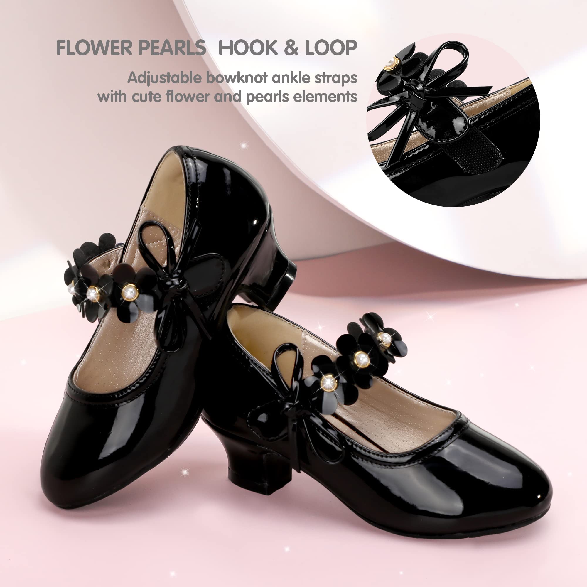 Girls Dress Shoes for Toddlers - Mary Jane Heels for Wedding & Party