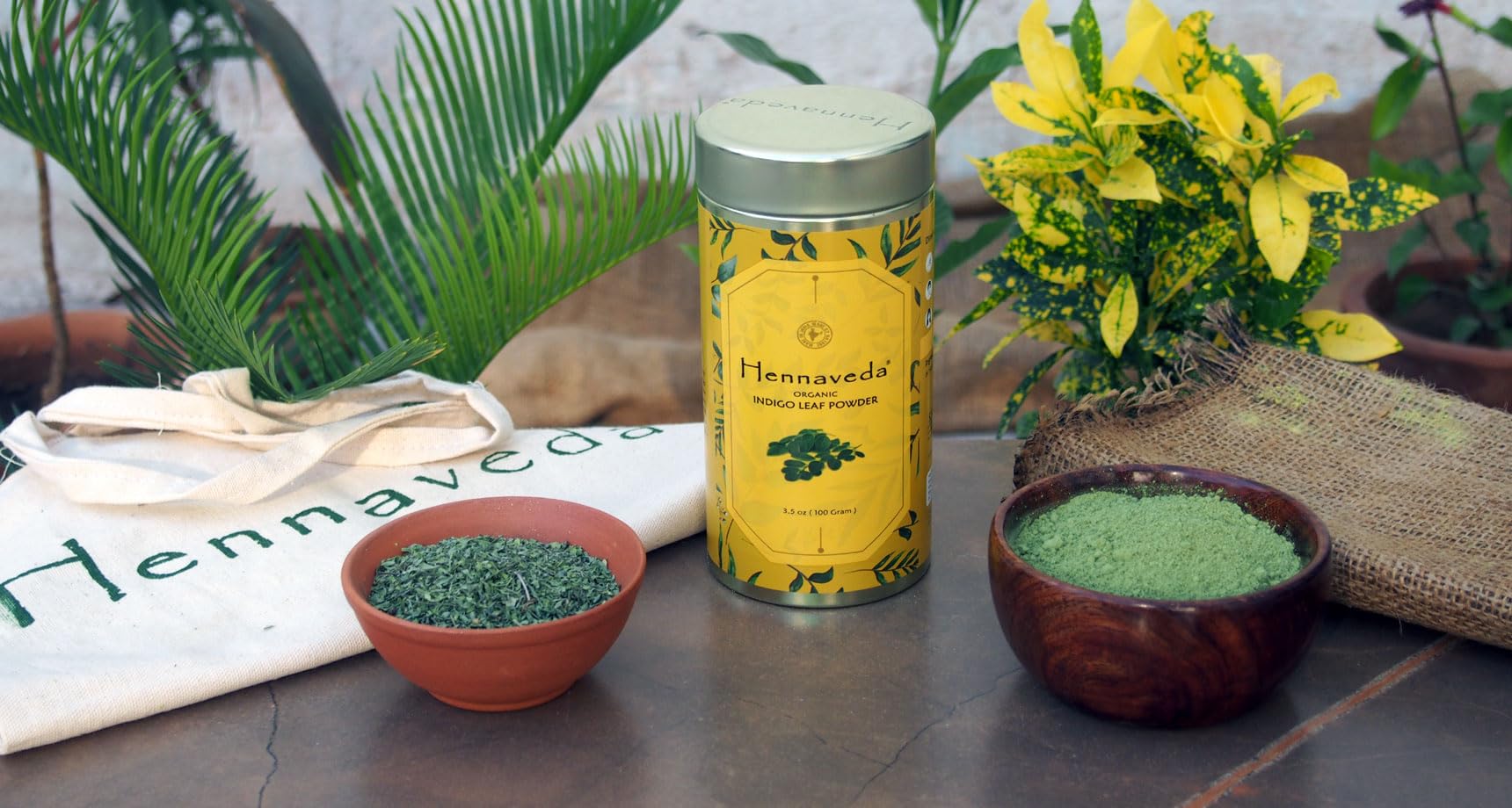 Natural Hennaveda Indigo Powder for Hair Dye - 400g with Free Hair Dye Brush, Gloves & Shower Cap | Organic Herbal Hair Coloring for Gray Coverage & Conditioning | Perfect for At-Home Hair Treatment & DIY Beauty