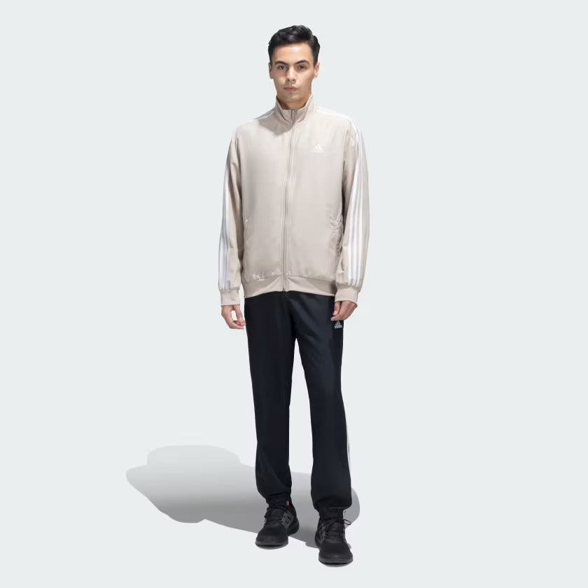 Adidas 3 Stripes Woven Cricket Tracksuit for Men - Wonder Beige | Comfortable Athletic Wear for Cricket Practice & Casual Outfits