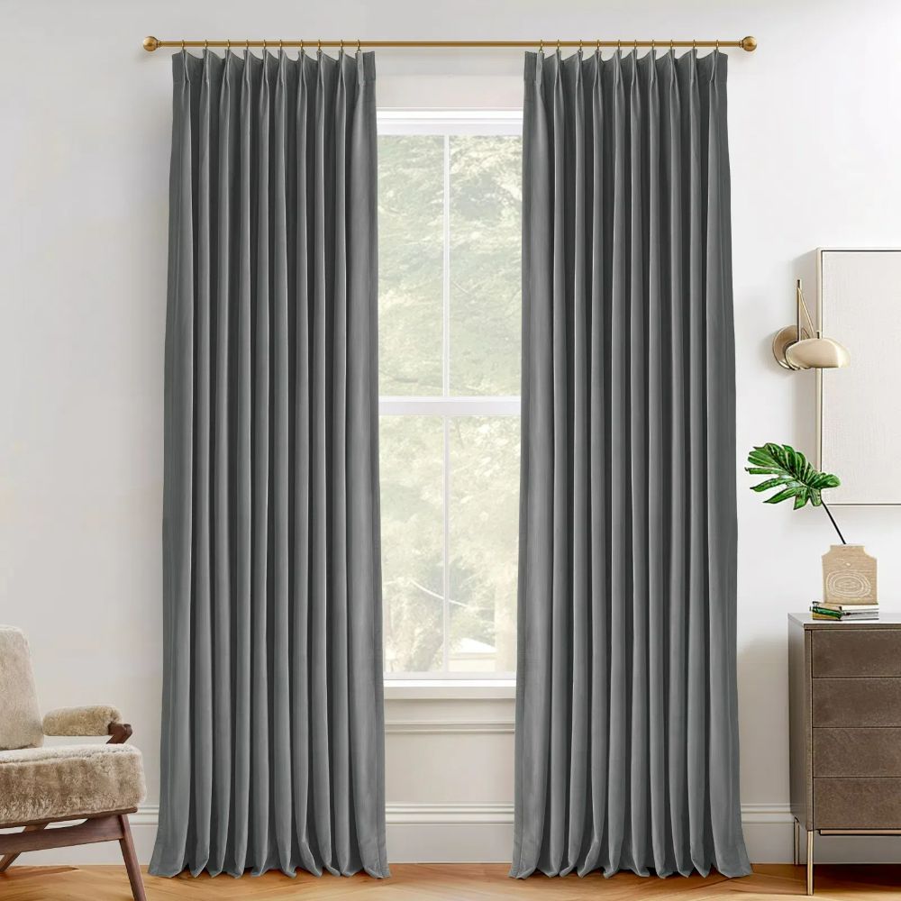 Premium Blackout Curtains - Velvet Thermal Insulated Drapes for Bedroom & Living Room | Noise Reducing, Light Blocking, Energy Efficient Window Treatments - Fire Brick Color with Elegant Pleated Design