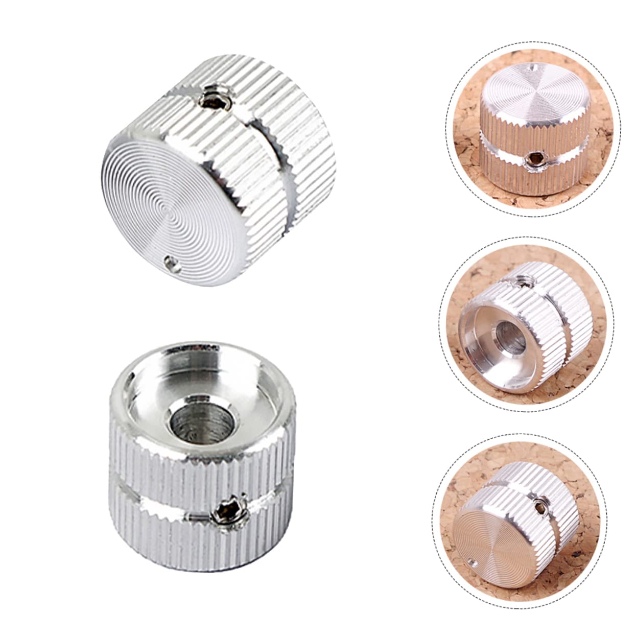 Milisten Solid Volume Tone Control Knobs for Electric Guitars - Premium Metal Round Guitar Parts with Silver Alloy Finish - Perfect for DIY Guitar Repair, Upgrade & Customization