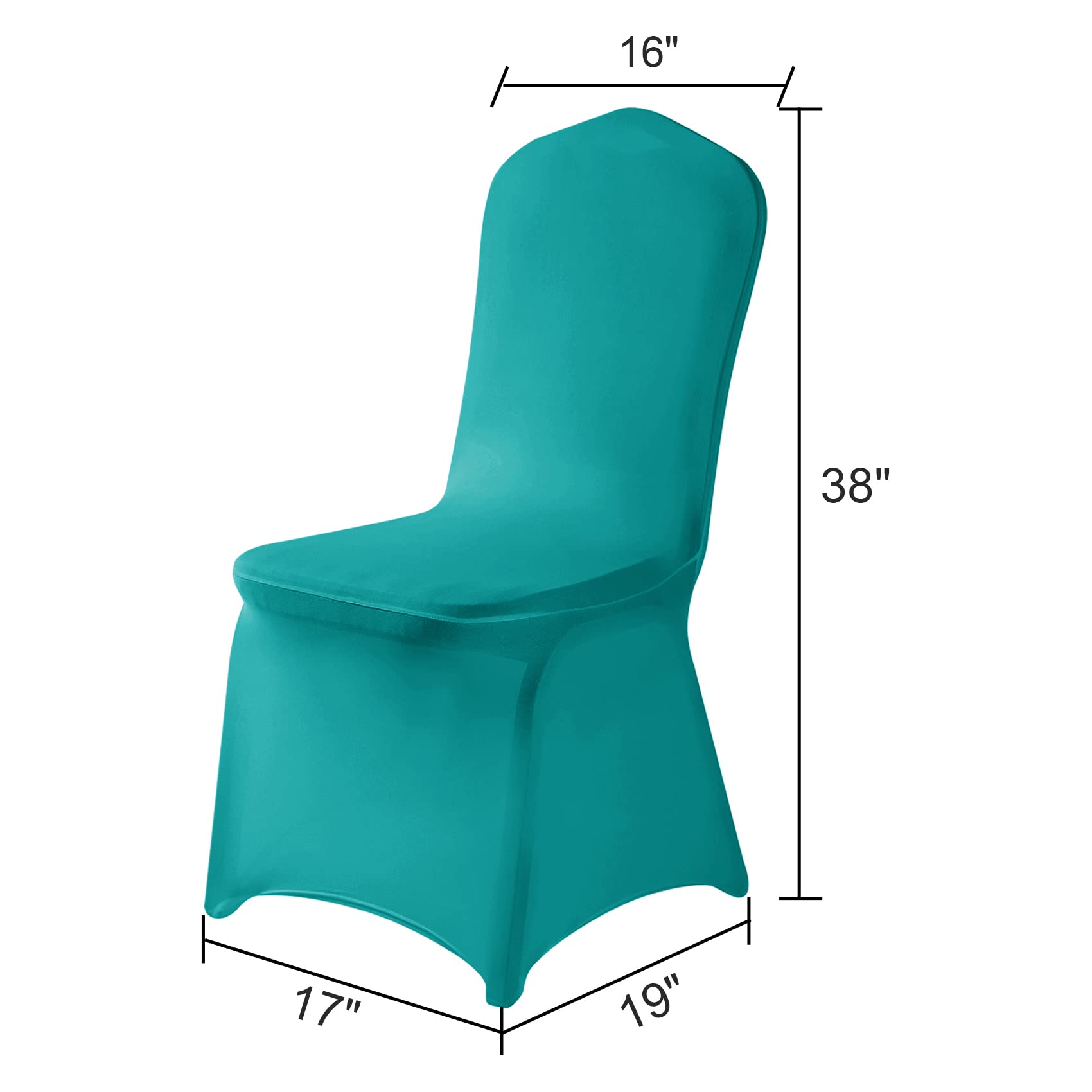 12PCS Stretch Spandex Chair Covers - Washable & Removable Elastic Chair Protectors for Living Room, Party, Banquet, Wedding, Hotel - Turquoise | Perfect for Home Decor & Event Seating