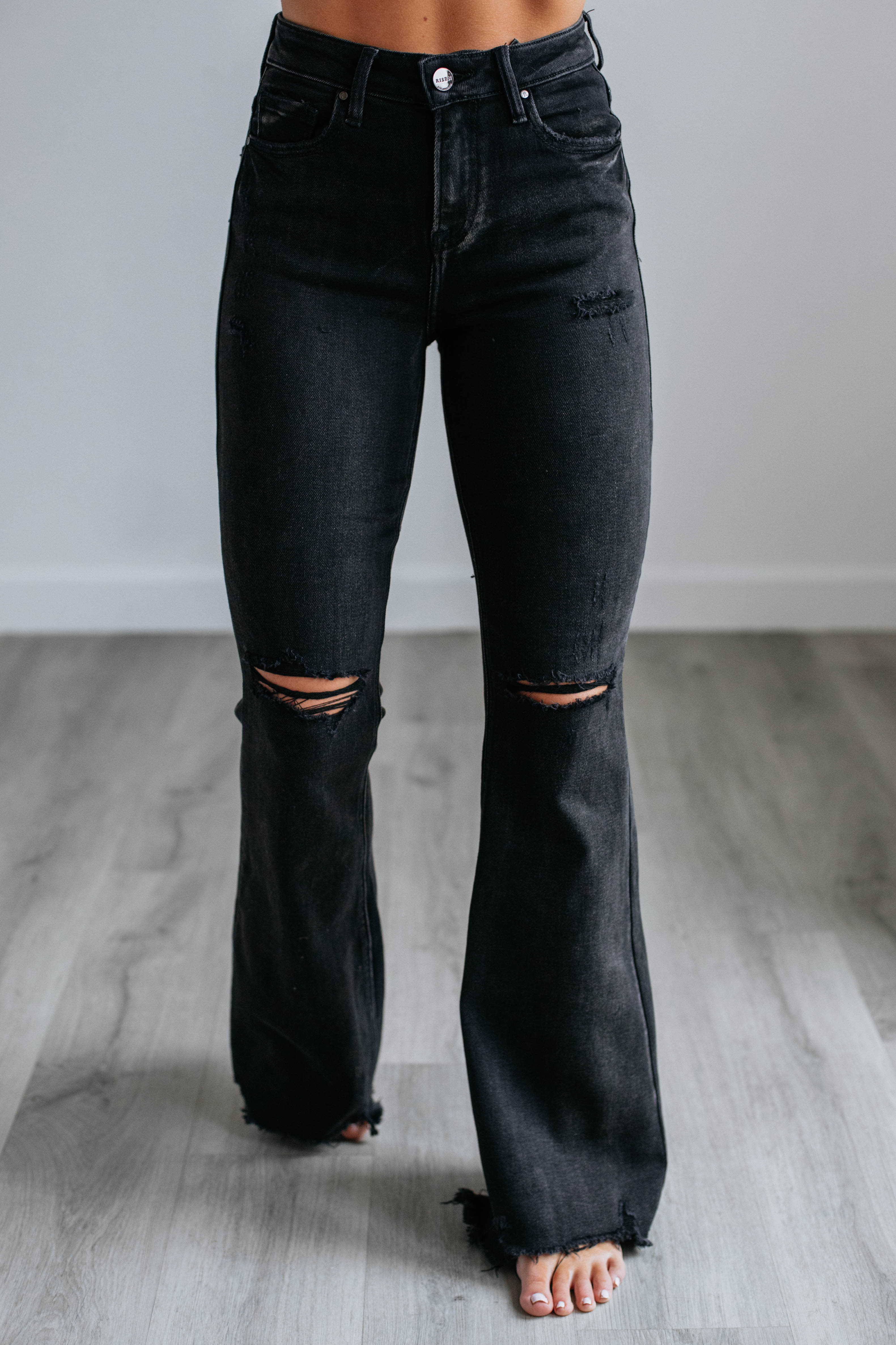Bentley Risen Black Wash Distressed Denim Jeans for Men - Stylish Slim Fit Stretch Comfort - Perfect for Casual Wear, Night Out & Street Fashion