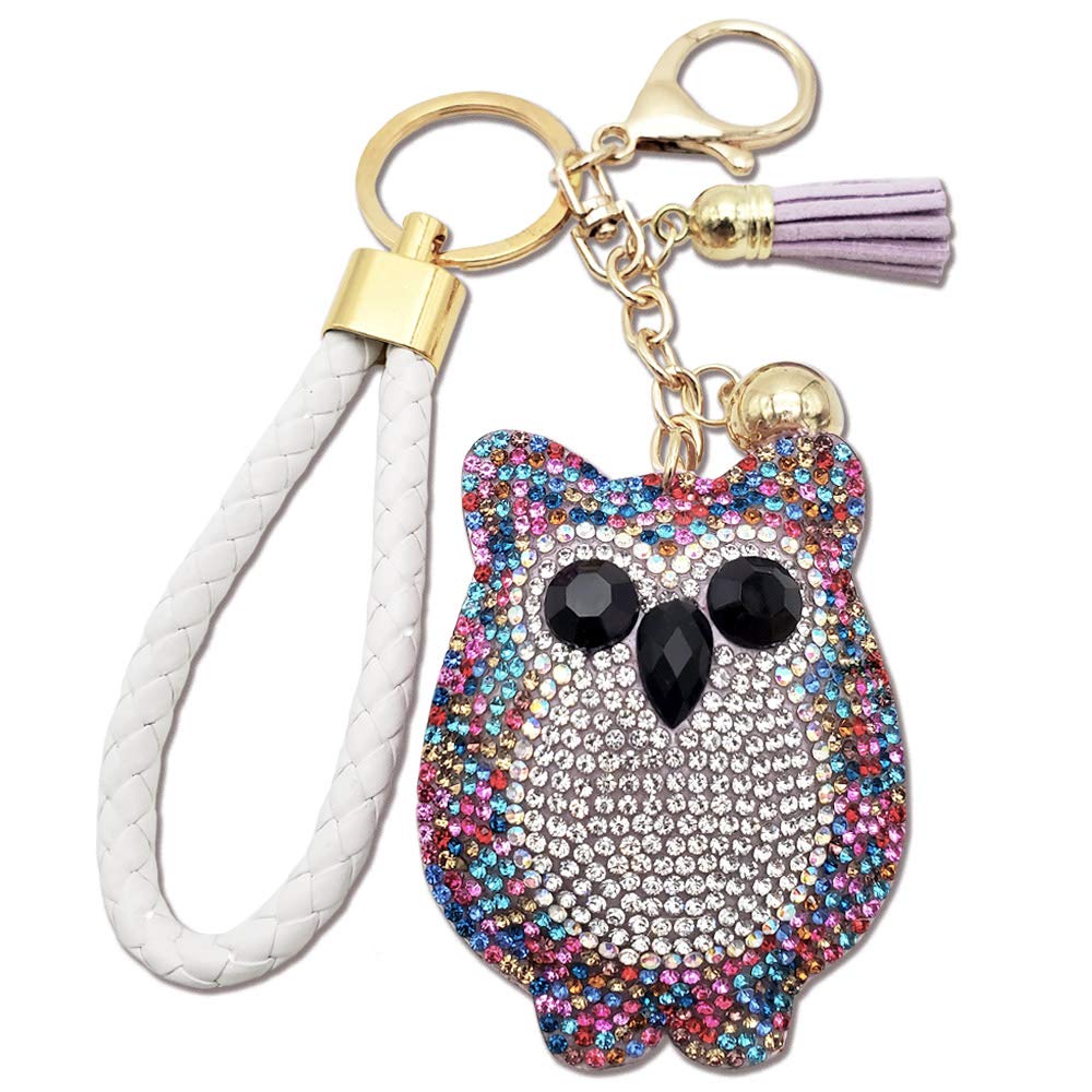 Woven Rhinestone Keychain with Tassel - Crystal Keychain for Handbags, Car Keys, and Gift Tags - Stylish Accessory for Everyday Use