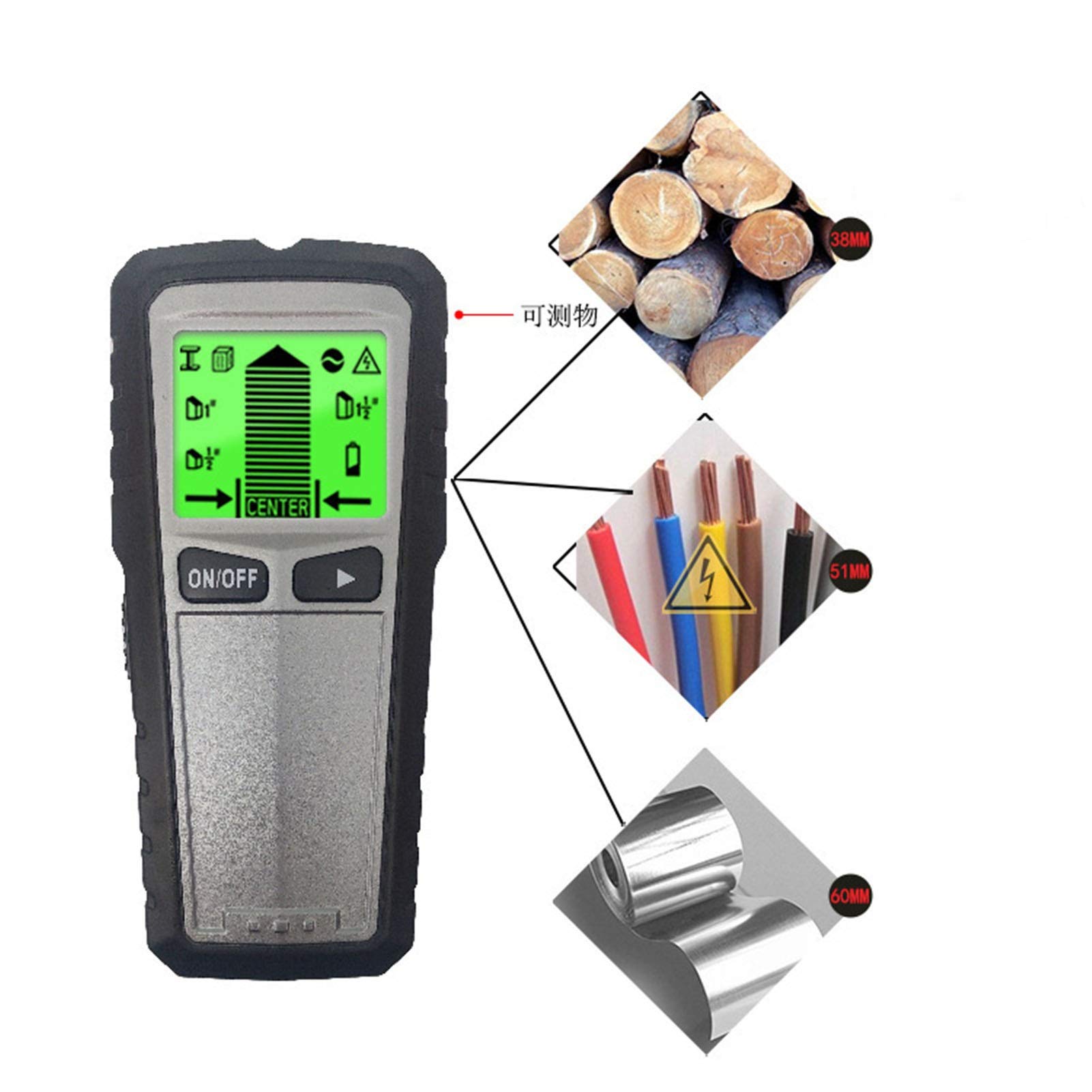 5-in-1 Smart Electronic Wall Scanner & Metal Detector - Stud Finder, Nail Locator for Wood, Gold, Coin & Treasure Detection | Perfect for Home Renovation, Construction & Metal Hunting