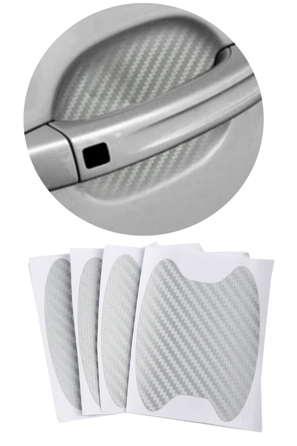 Pincuttee 4 Pack Universal Car Door Handle Scratch Protector Film - Anti-Scratch Protective Stickers for Cars, Trucks & SUVs (Gray-2) - Prevent Scratches & Keep Your Vehicle Looking New