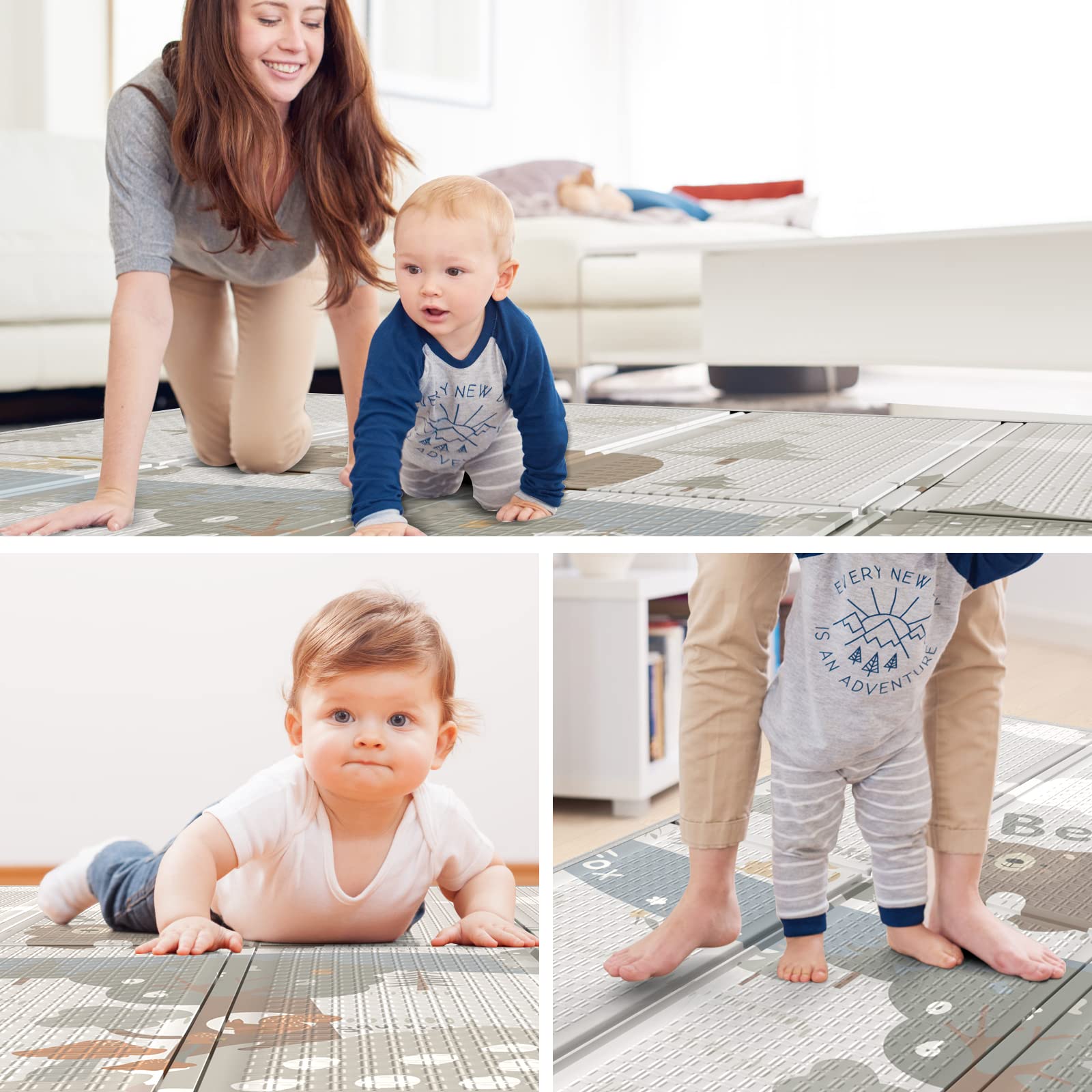 Fodoss Extra Large Baby Play Mat 59x71 Inch - 0.4 Inch Thick Non-Toxic Foam Floor Mat | Waterproof, BPA-Free, PVC-Free, Phthalate-Free | Foldable Playmat for Infants & Toddlers | Perfect for Nursery, Daycare, Playroom & Outdoor Activities