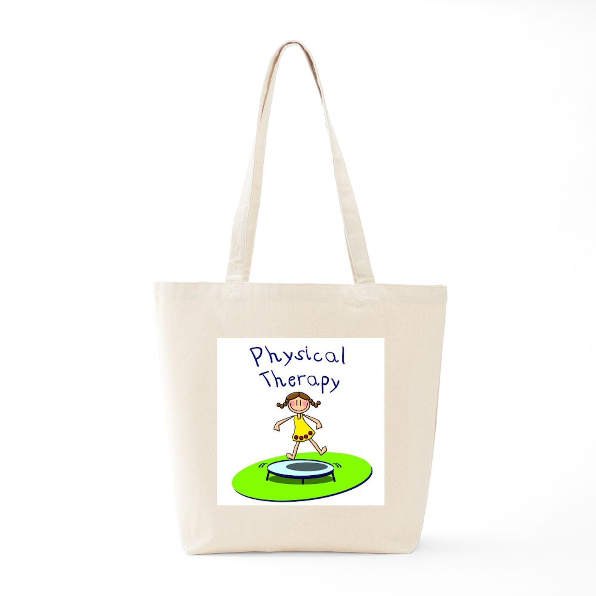 Physical Therapy Tote Bag for Women - Natural Canvas Reusable Shopping Bag - Perfect for Work, Gym & Everyday Use