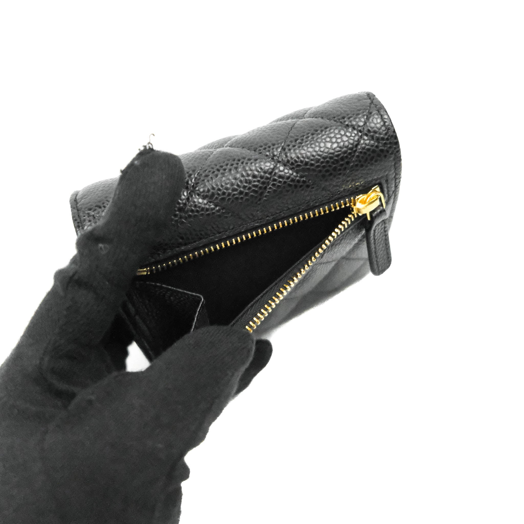 Chanel Classic Flap Wallet in Black Caviar Leather with Gold Hardware - Luxury Designer Wallet for Women, Perfect for Everyday Use & Special Occasions