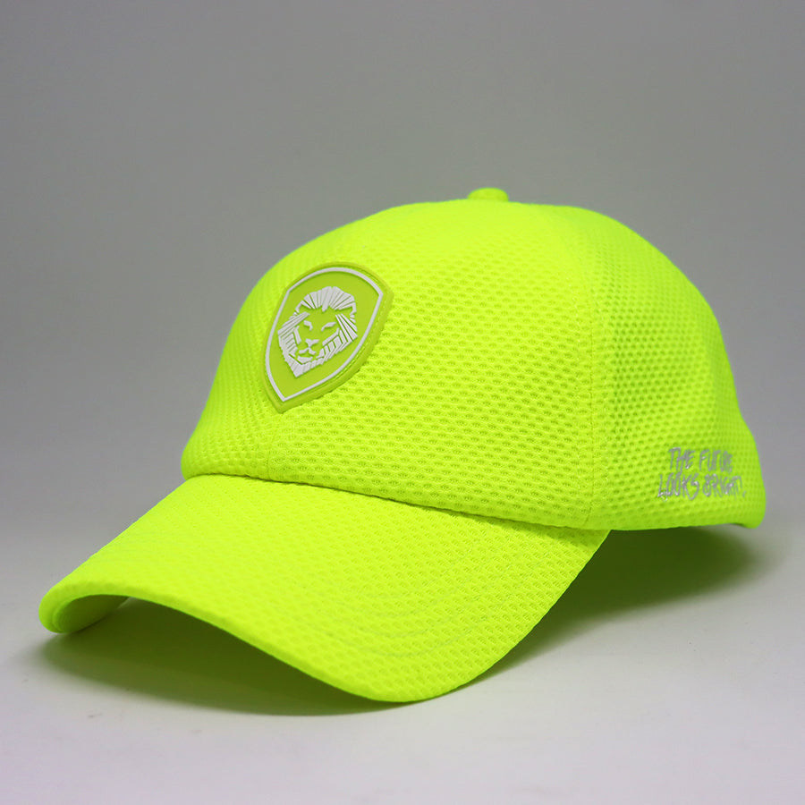 VT Shield Future Looks Bright Neon Yellow Performance Hat with Velcro Closure - Perfect for Running, Cycling, and Outdoor Sports