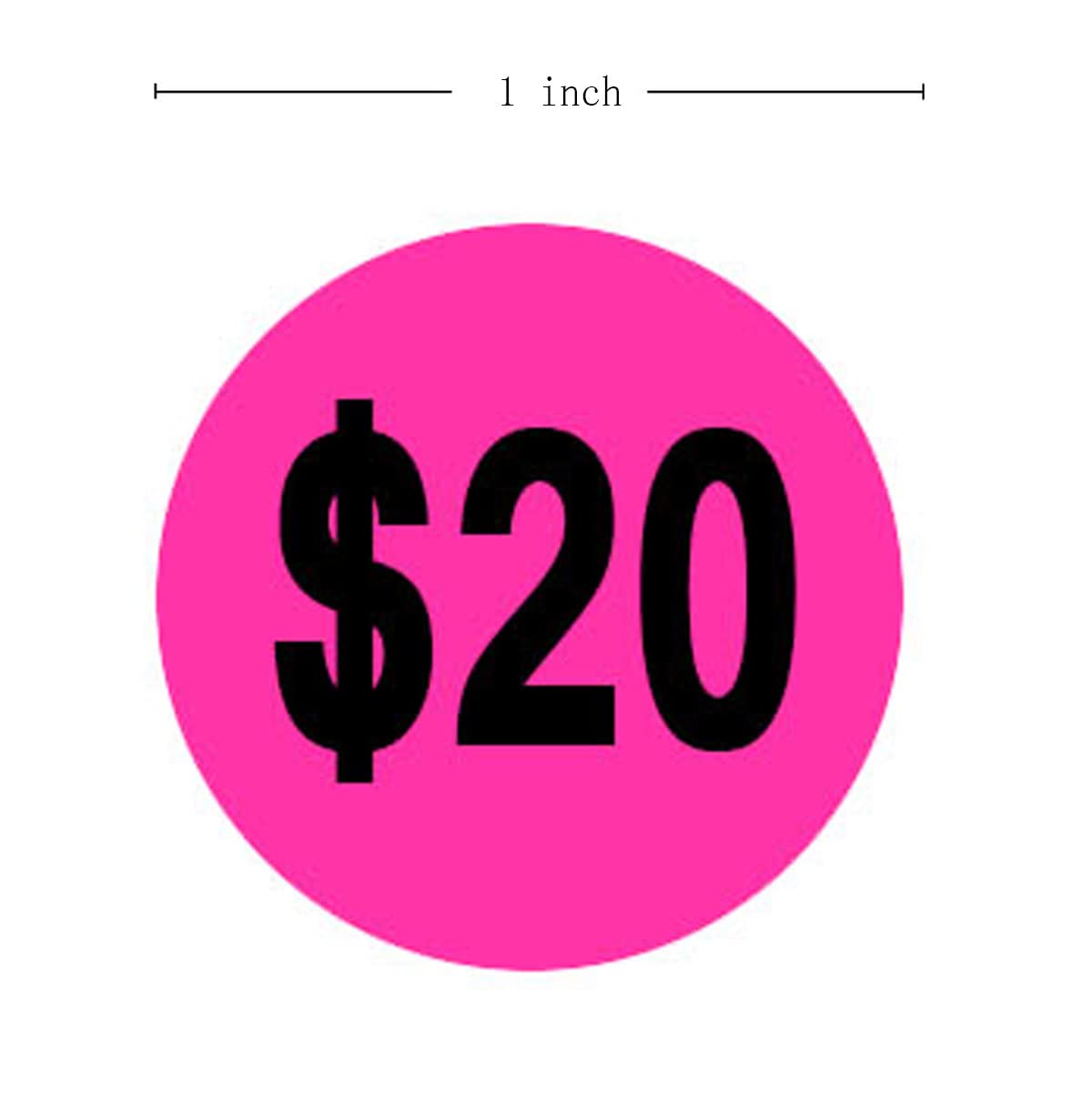 Bright Yellow & Pink 1 Inch Fluorescent Round Price Stickers - 500 Adhesive Sale Labels for Retail Pricing, Garage Sales & Clearance Events - Perfect for Pricing, Organizing & Discount Marking