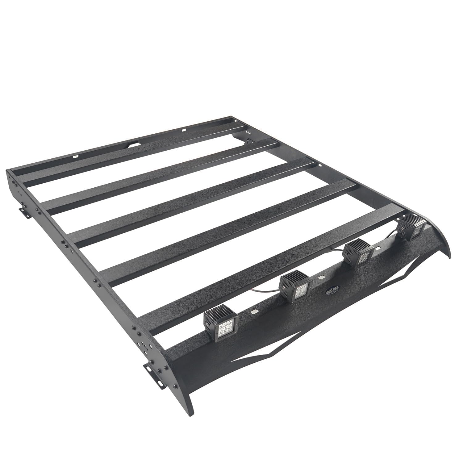 Hooke Road Steel Roof Rack Crossbars with LED Lights - Heavy Duty Cargo Carrier Basket for 2014-2021 Toyota Tundra Crewmax Pickup Truck | Perfect for Camping, Off-Roading & Outdoor Adventures