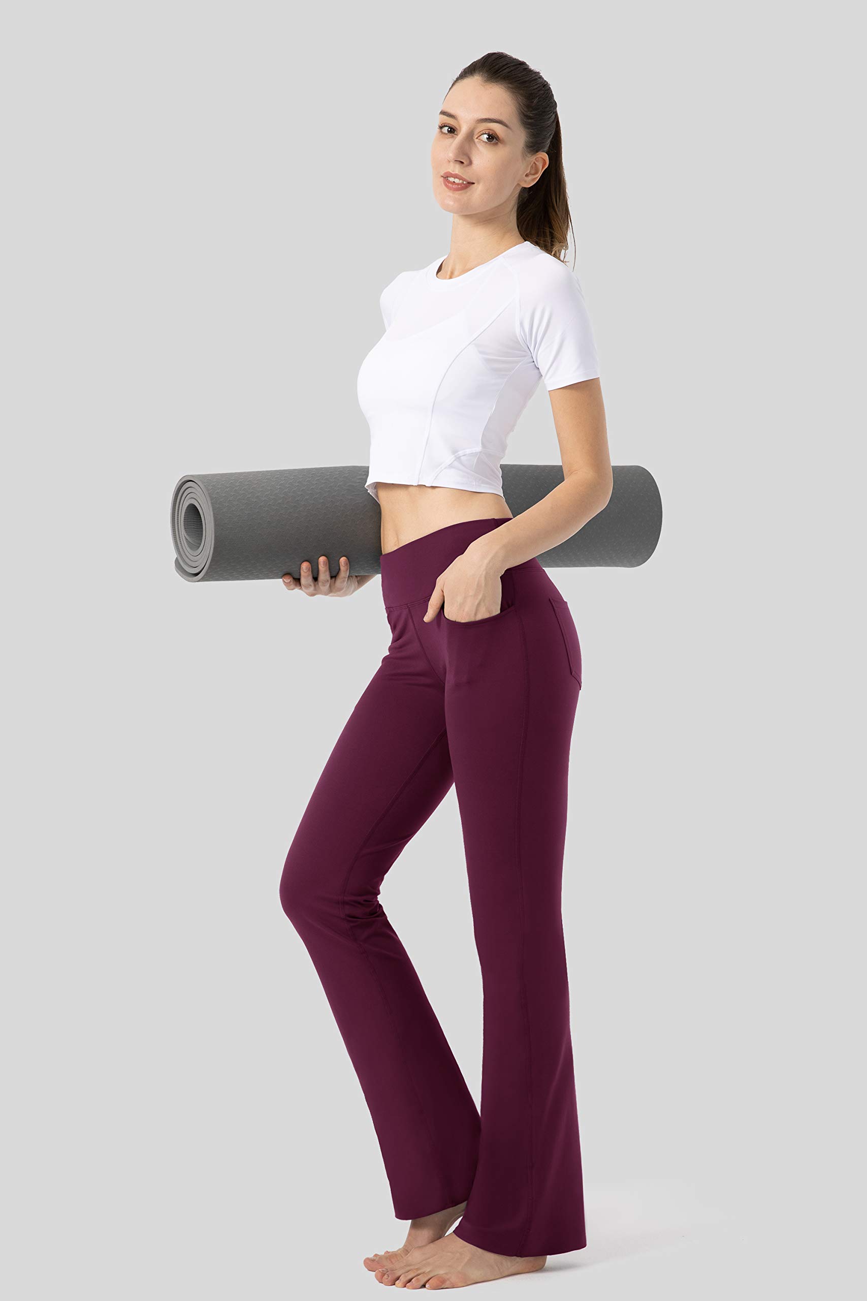 G Gradual Women's High Waist Yoga Pants with 4 Pockets - Bootcut Work Dress Pants for Office & Casual Wear | Perfect for Yoga, Work & Everyday Comfort